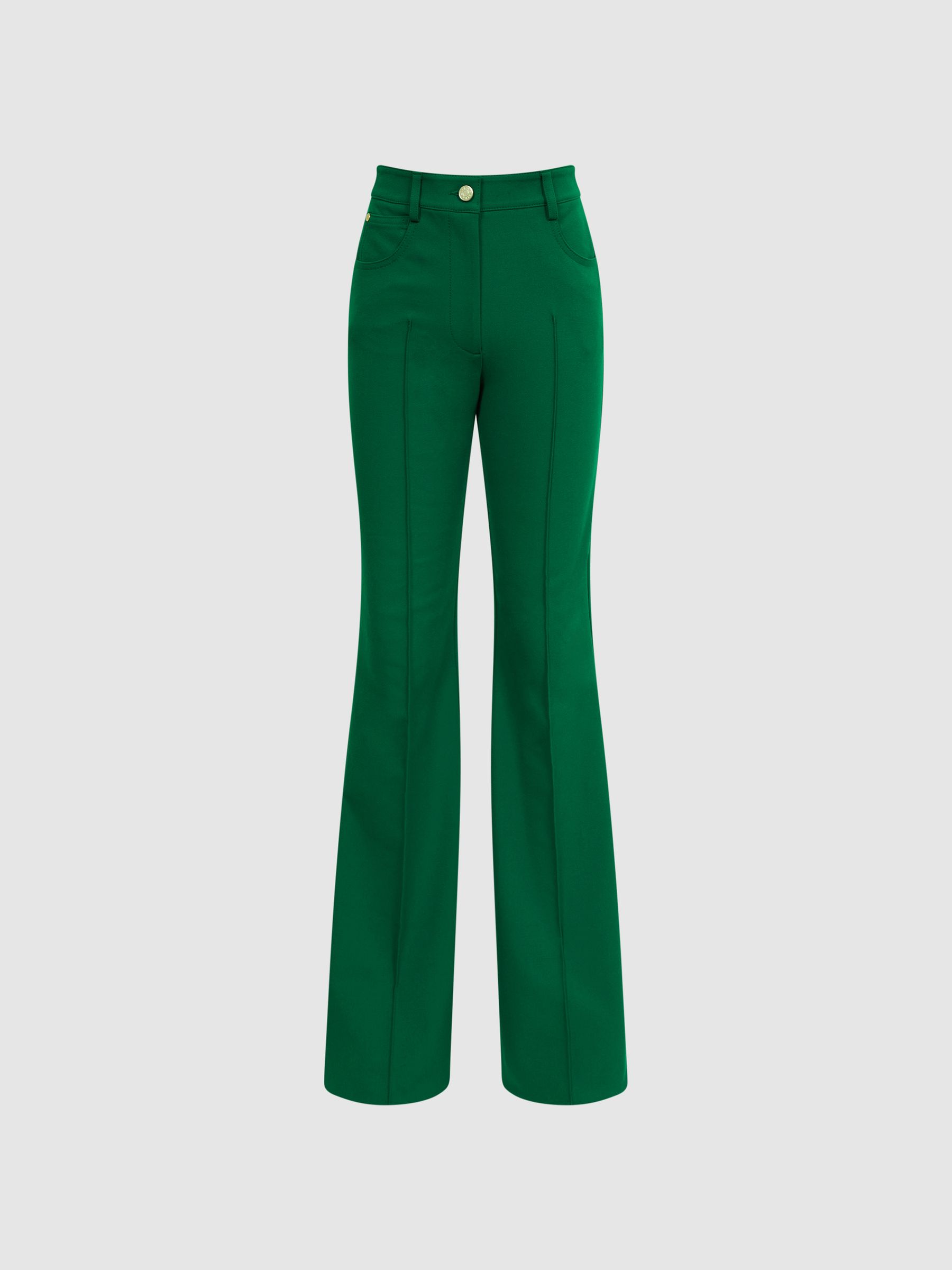 Petite Flared Trousers in Dark Green - Image 2 of 6