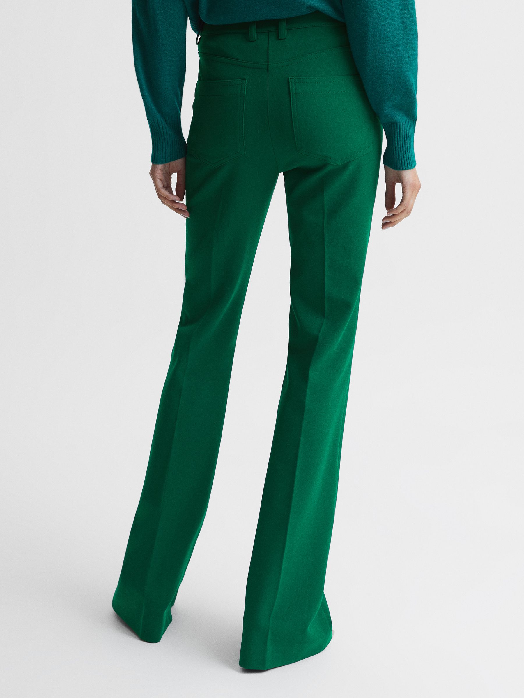 Petite Flared Trousers in Dark Green - Image 5 of 6