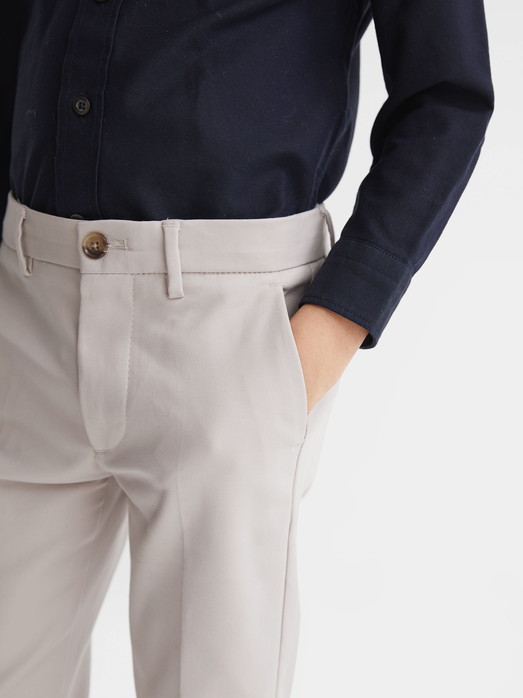 Senior Slim Fit Chinos in Stone - Image 1 of 5