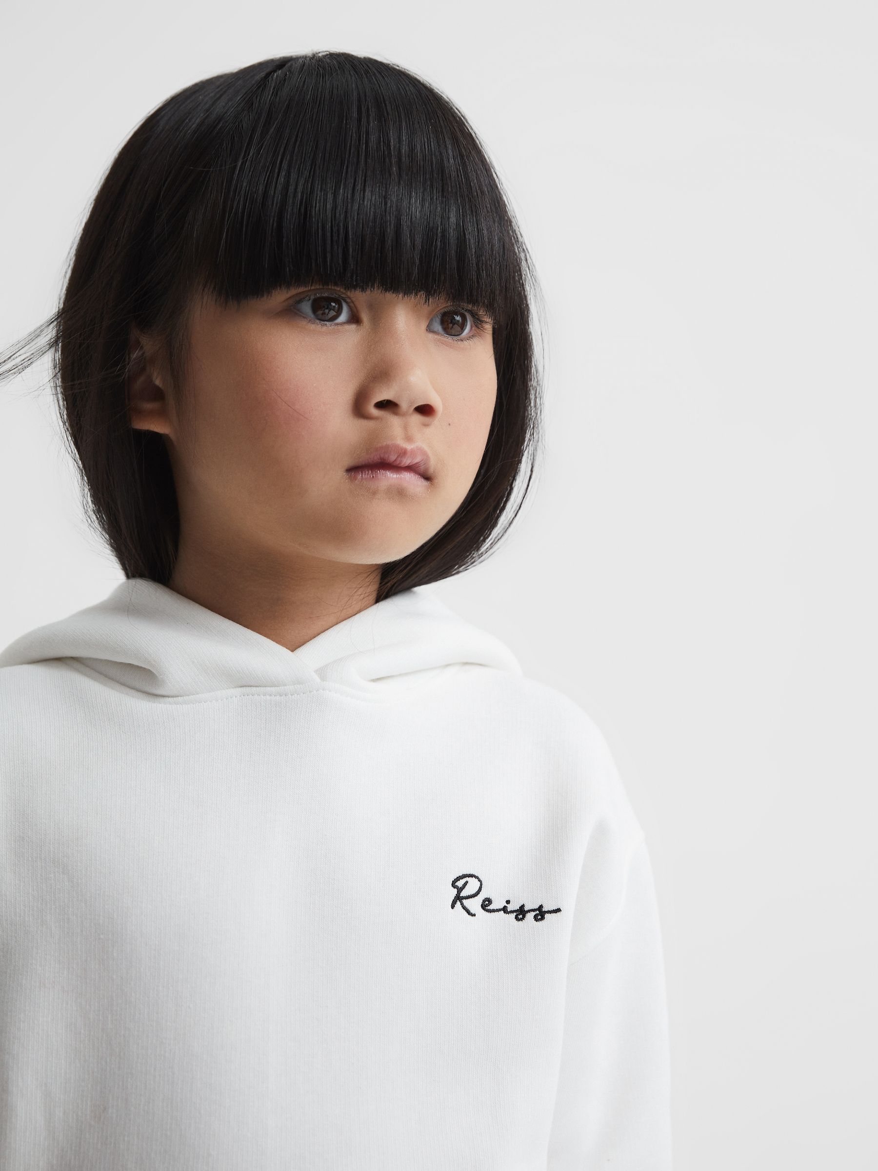 Senior Embroidered Jersey Hoodie in Ecru - Image 10 of 11