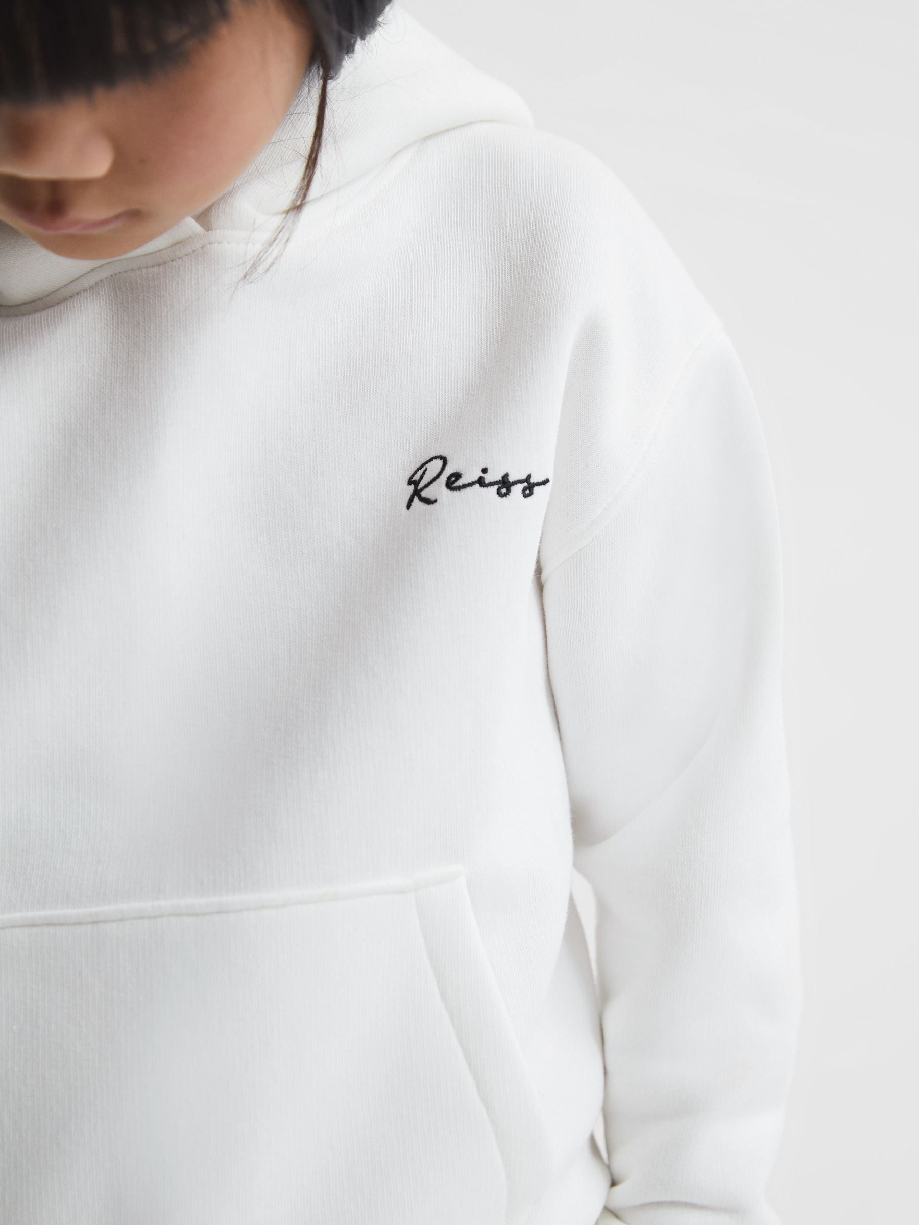 Senior Embroidered Jersey Hoodie in Ecru - Image 7 of 11