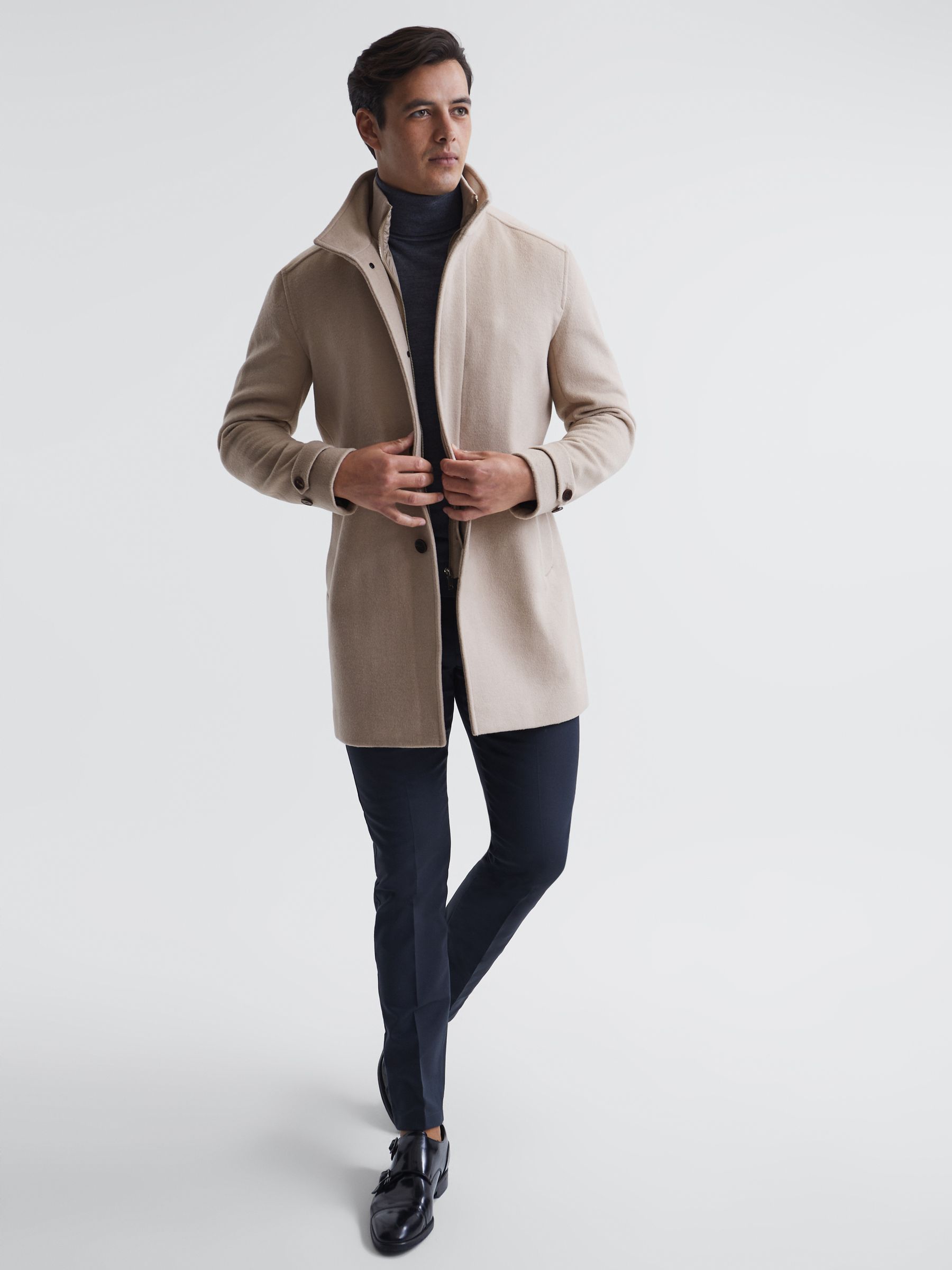 Wool-Blend Overcoat in Cream - Image 3 of 7