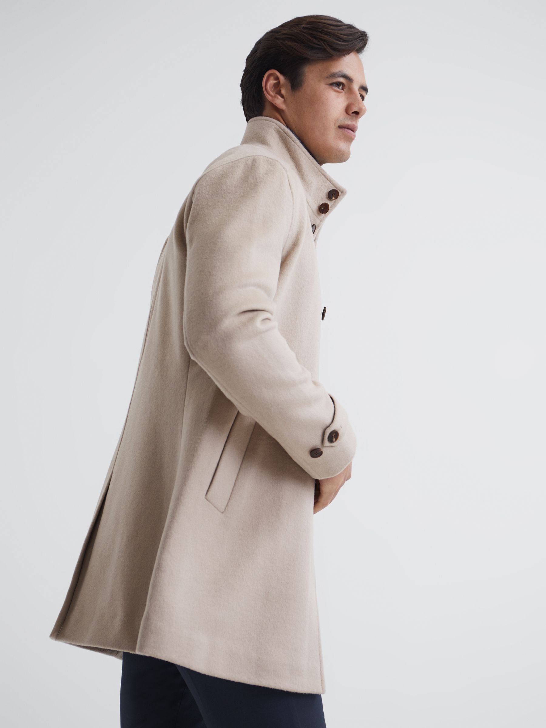 Wool-Blend Overcoat in Cream - Image 4 of 7