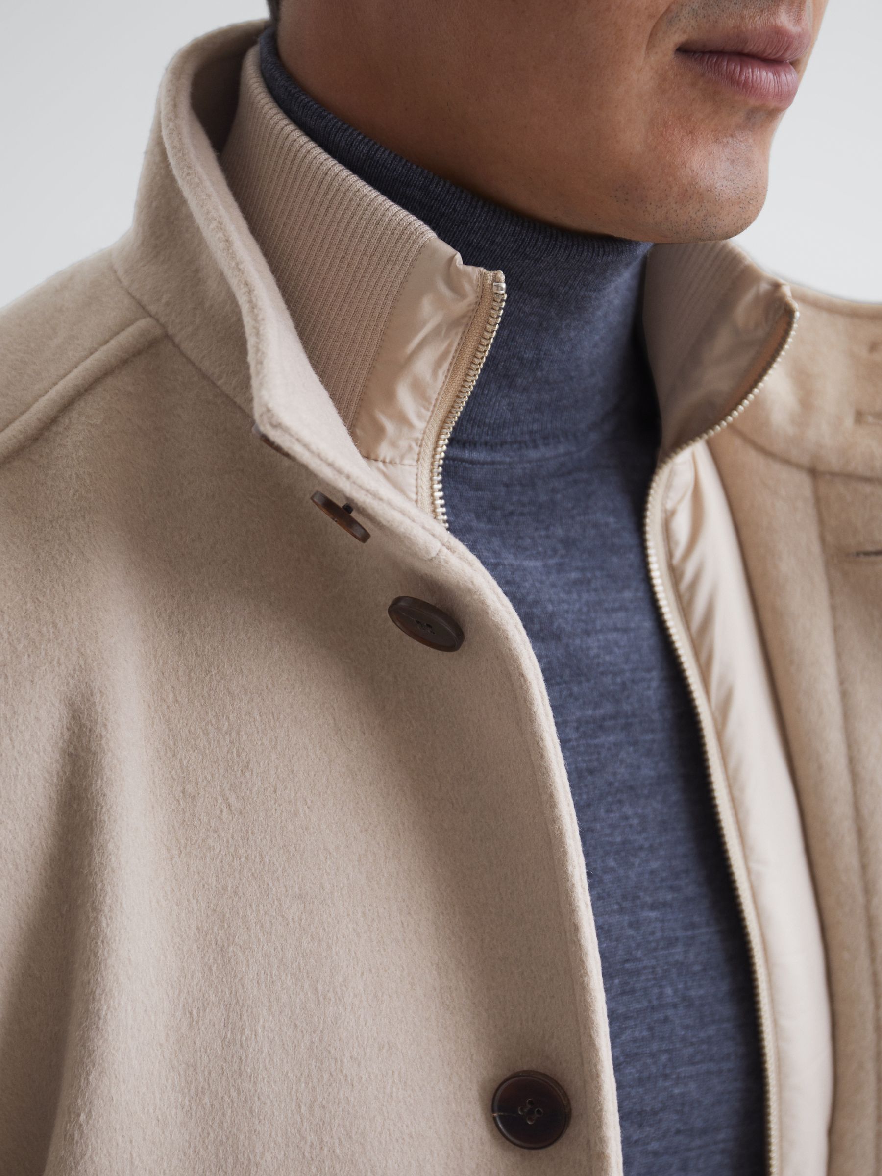 Wool-Blend Overcoat in Cream - Image 6 of 7