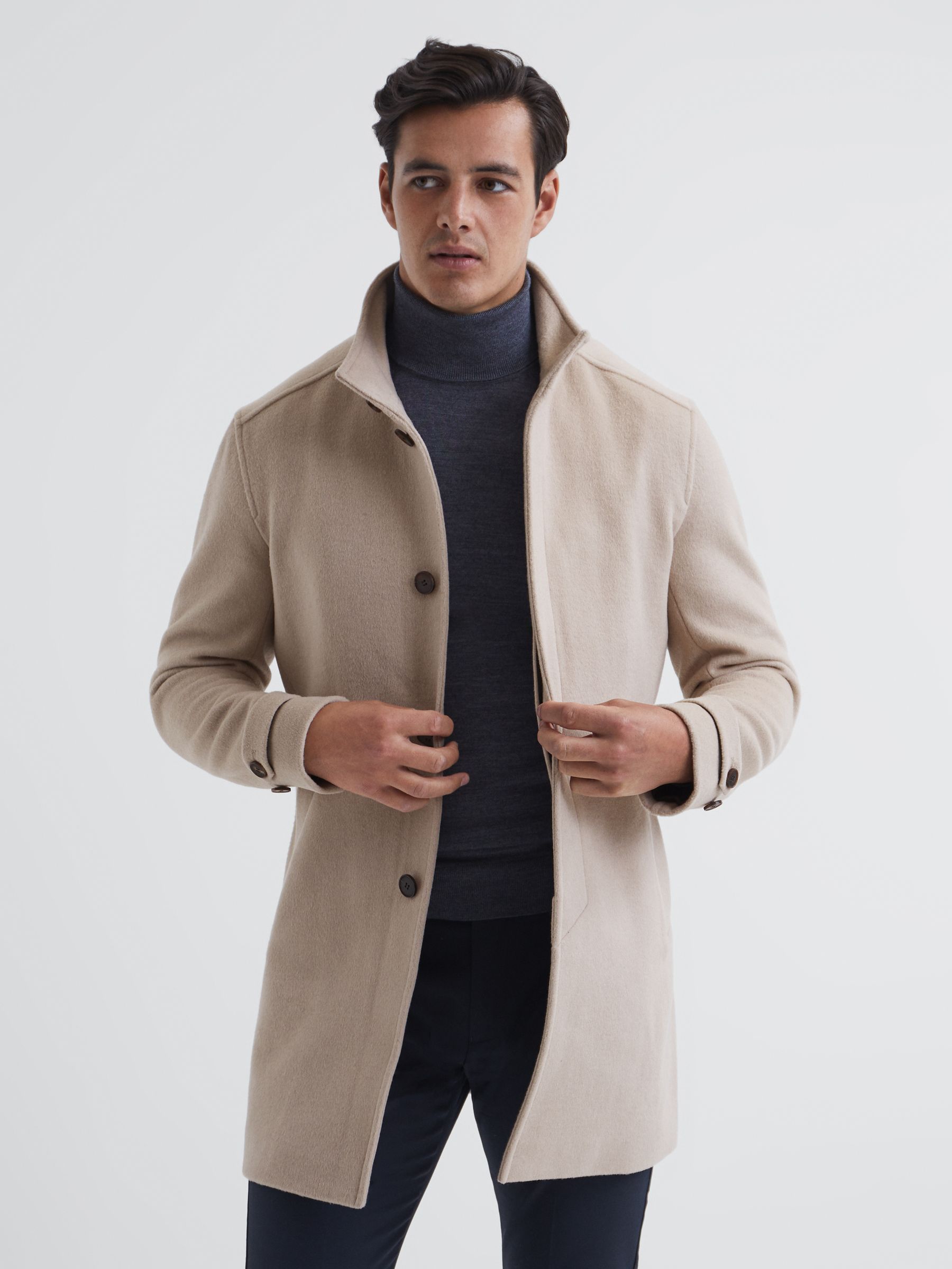 Wool-Blend Overcoat in Cream - Image 7 of 7