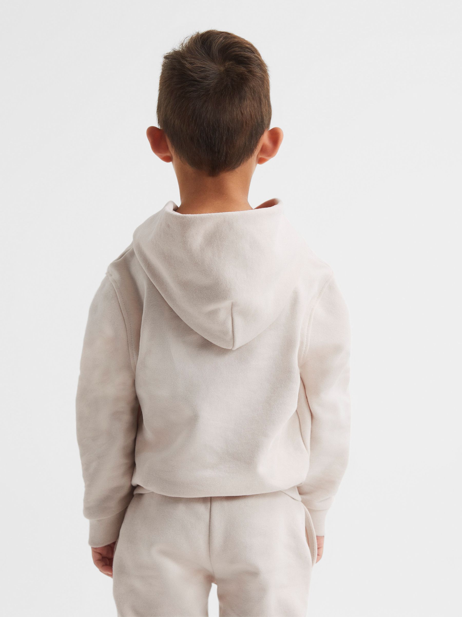 Oversized Cotton Jersey Hoodie in Cream - Image 5 of 9