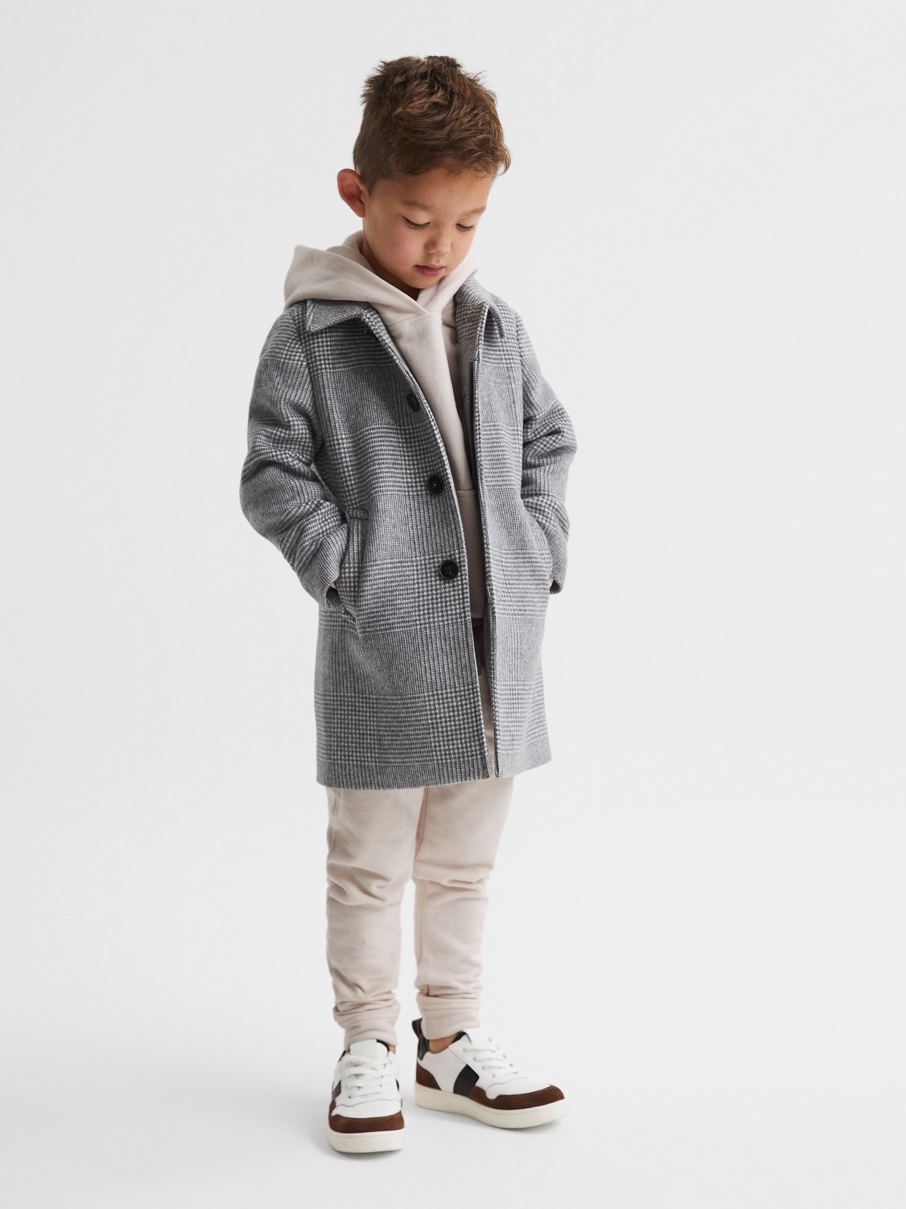 Oversized Cotton Jersey Hoodie in Cream - Image 8 of 9