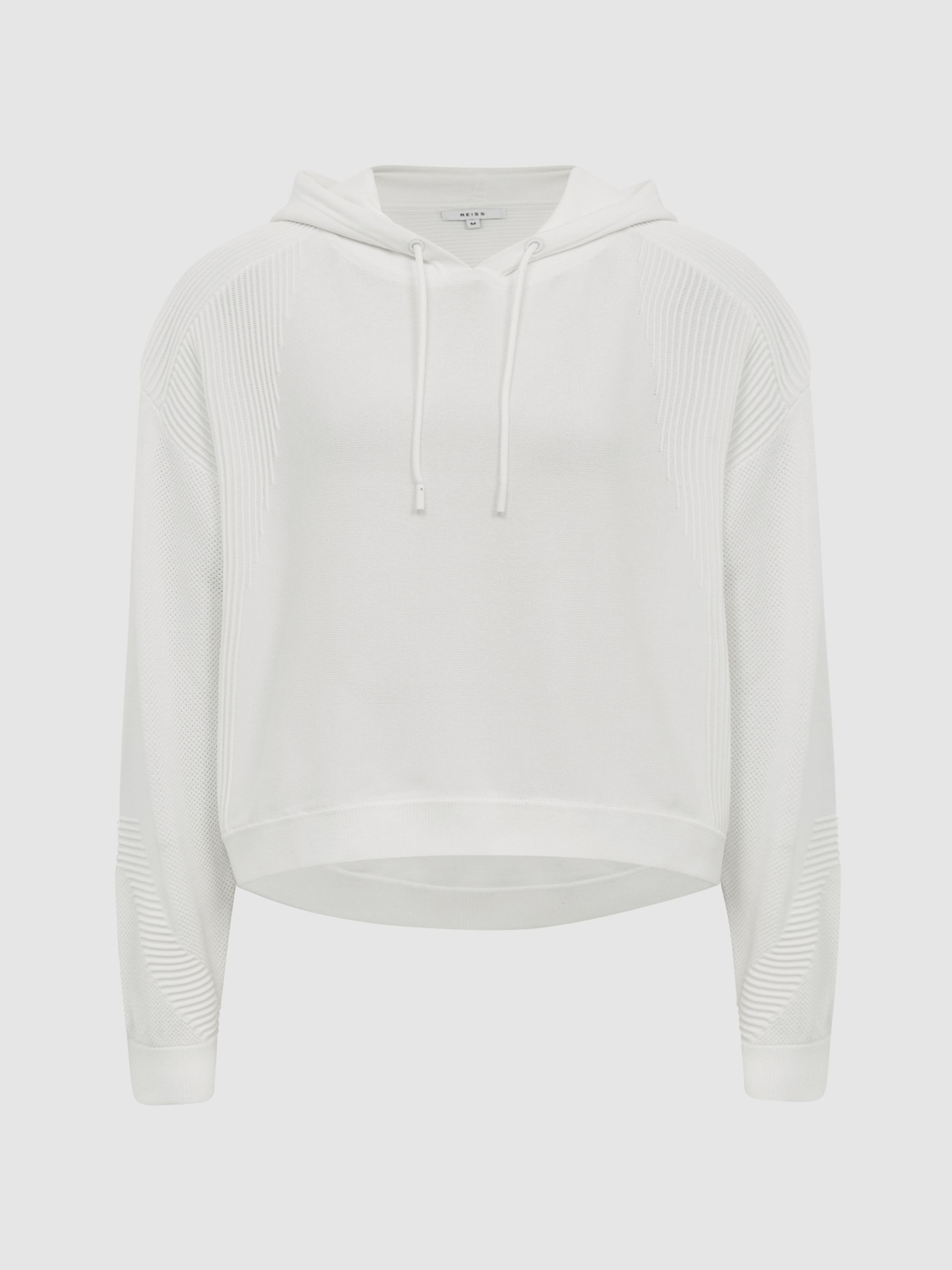 Ribbed Hoodie in White - Image 2 of 9 Ribbed Hoodie in White - Image 2 of 9