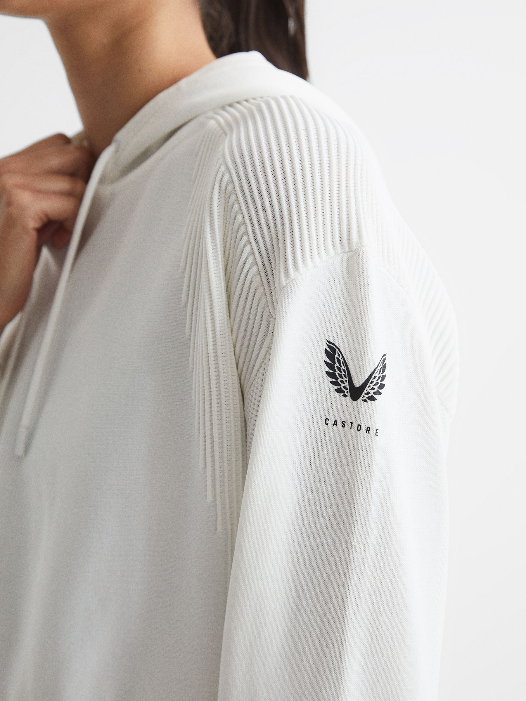 Ribbed Hoodie in White - Image 4 of 9