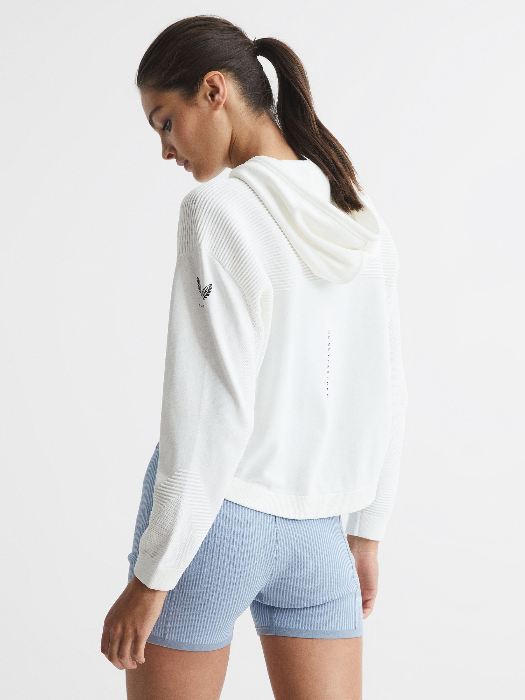 Ribbed Hoodie in White - Image 5 of 9