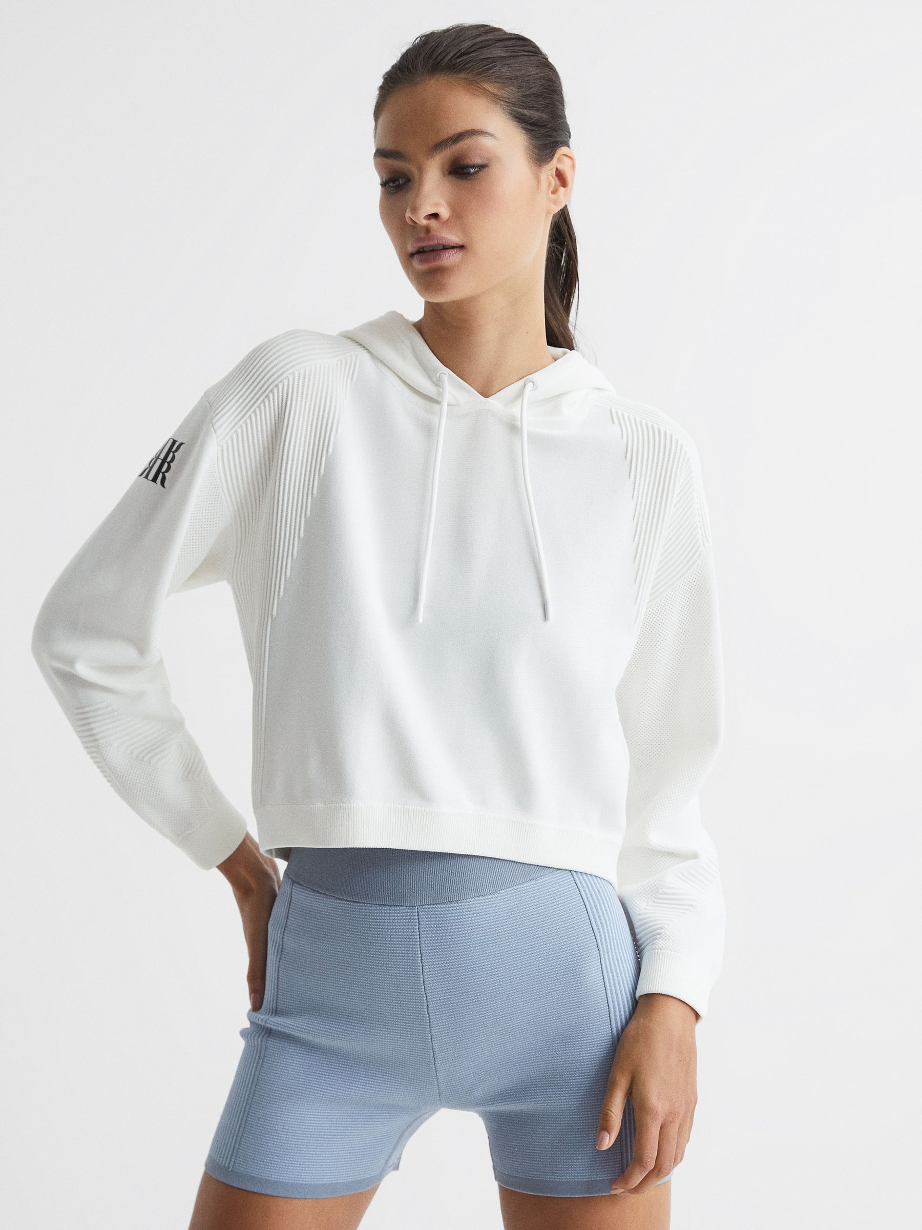 Ribbed Hoodie in White - Image 7 of 9