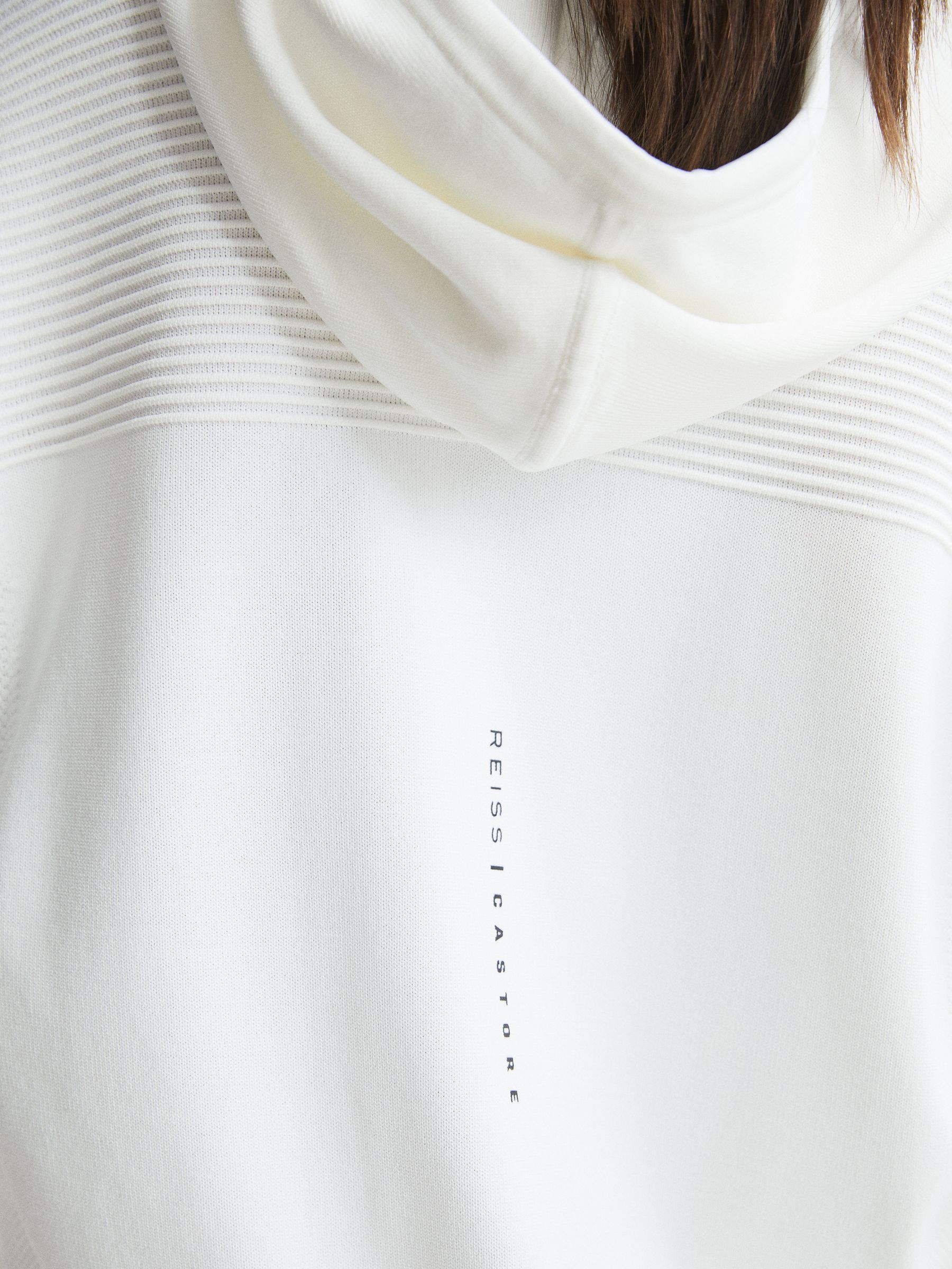 Ribbed Hoodie in White - Image 8 of 9