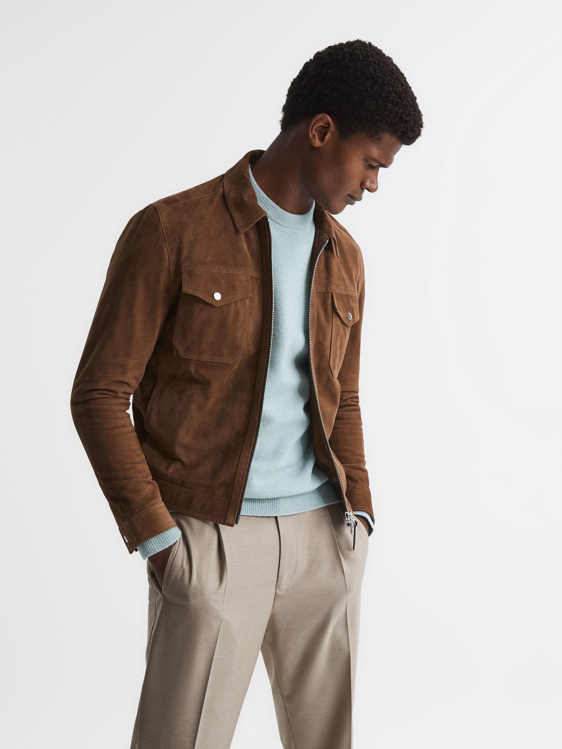 100% Merino Wool Crew Neck Jumper in Mint - Image 6 of 6