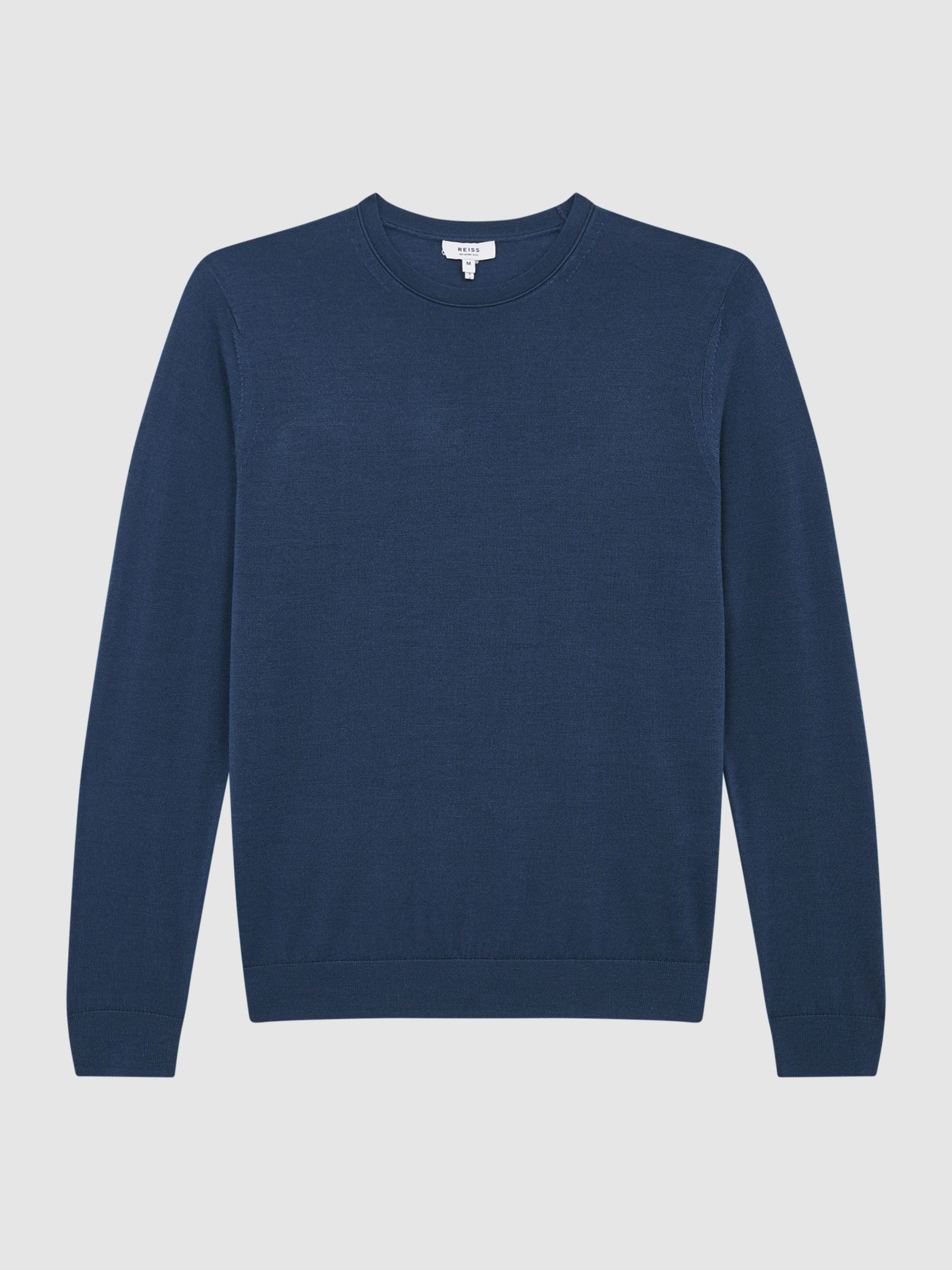 Merino Wool Jumper in Bright Airforce - Image 2 of 6 Merino Wool Jumper in Bright Airforce - Image 2 of 6