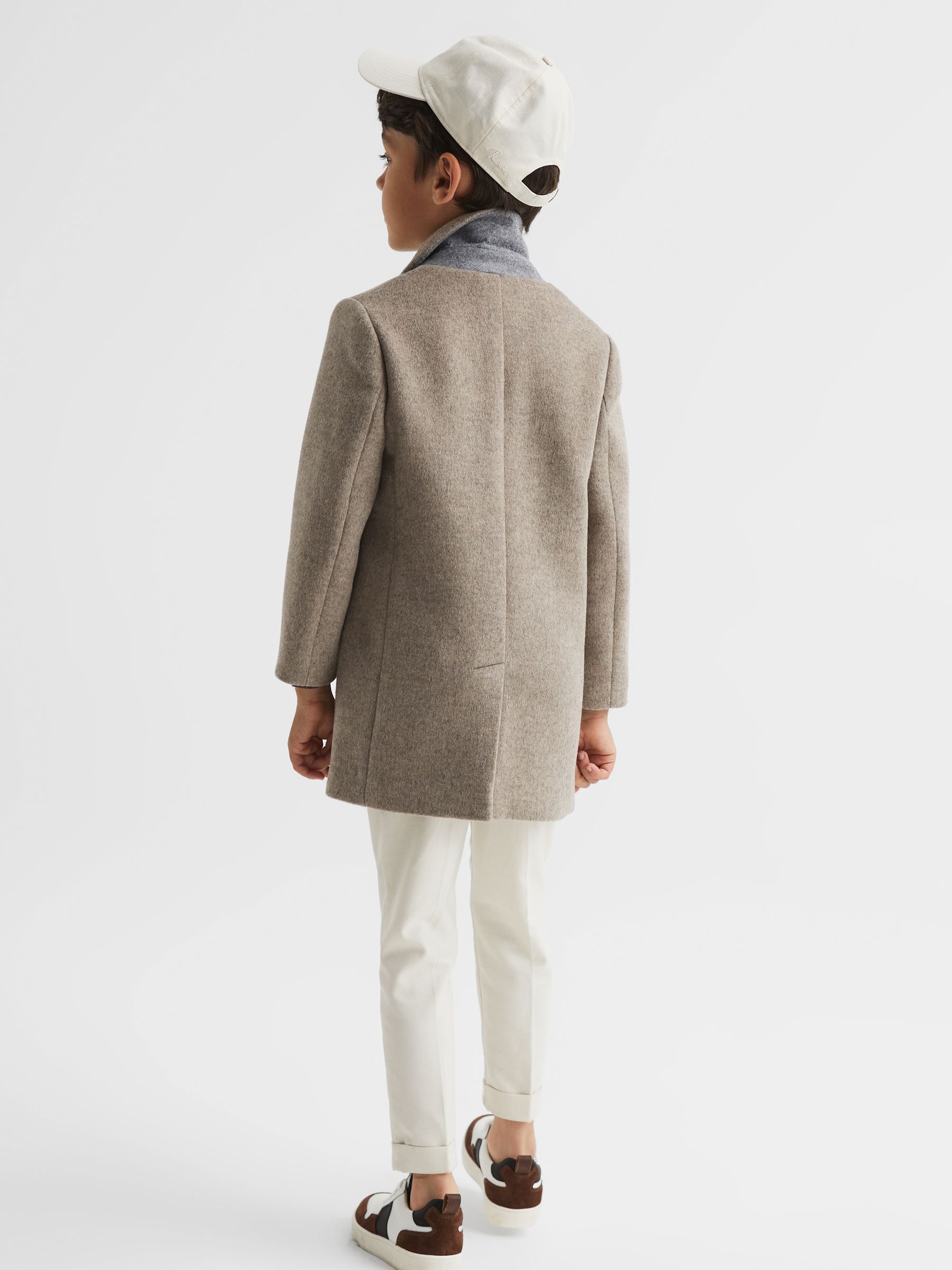 Zip Up Knitted Jumper in Mouse Brown Melange - Image 10 of 11