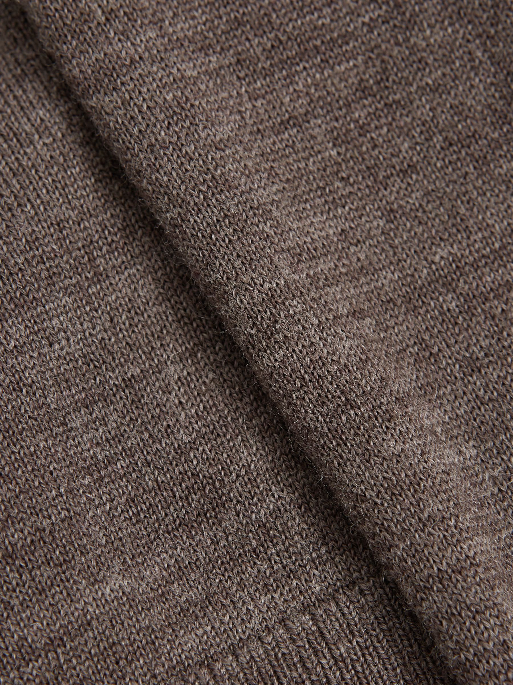 Zip Up Knitted Jumper in Mouse Brown Melange - Image 11 of 11