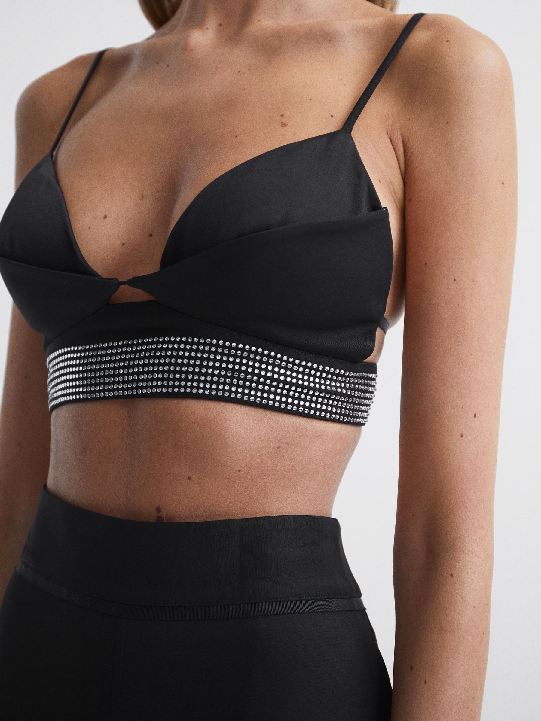 Embellished Bra Top in Black - Image 4 of 6