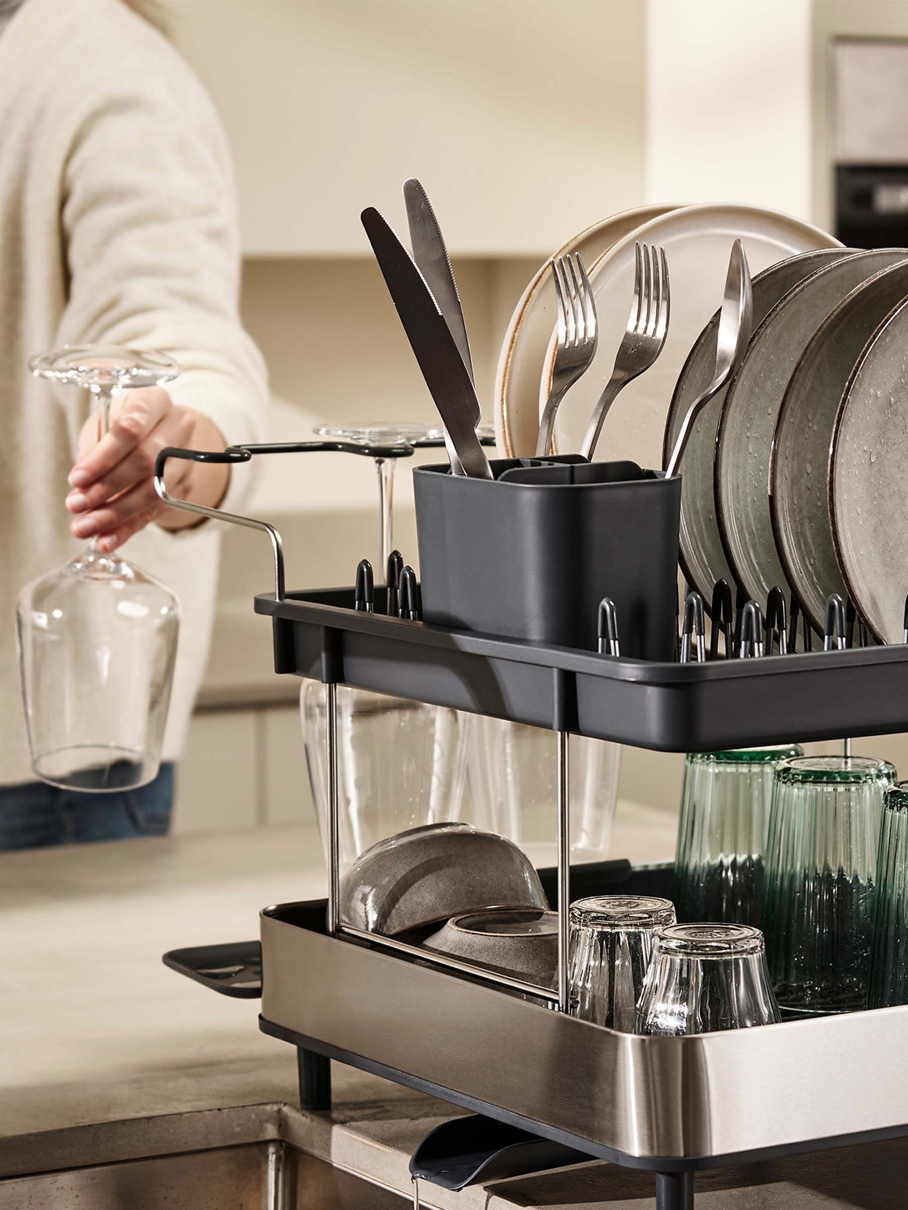 Joseph Joseph Silver 2 Tier Dish Rack - Image 2 of 4