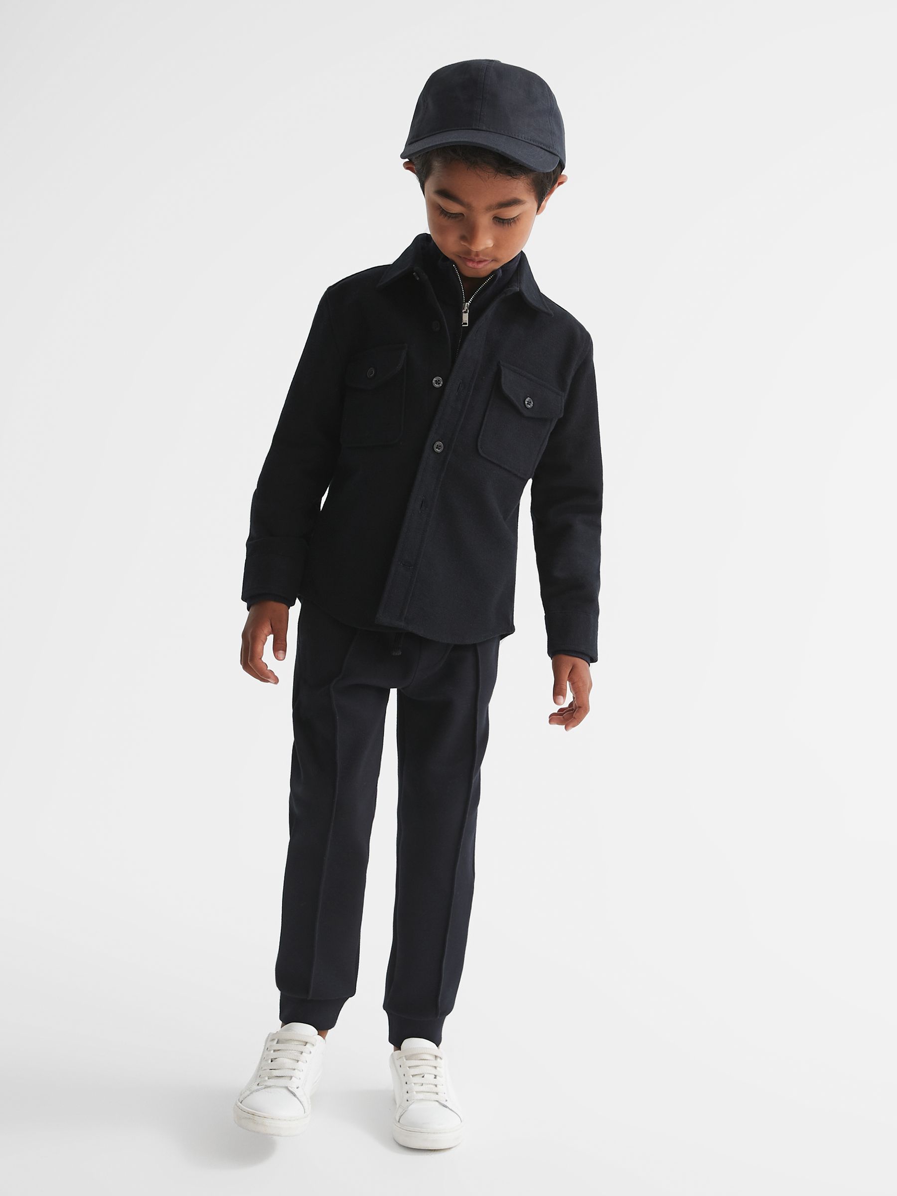 Senior Twin Pocket Overshirt in Navy - Image 1 of 5