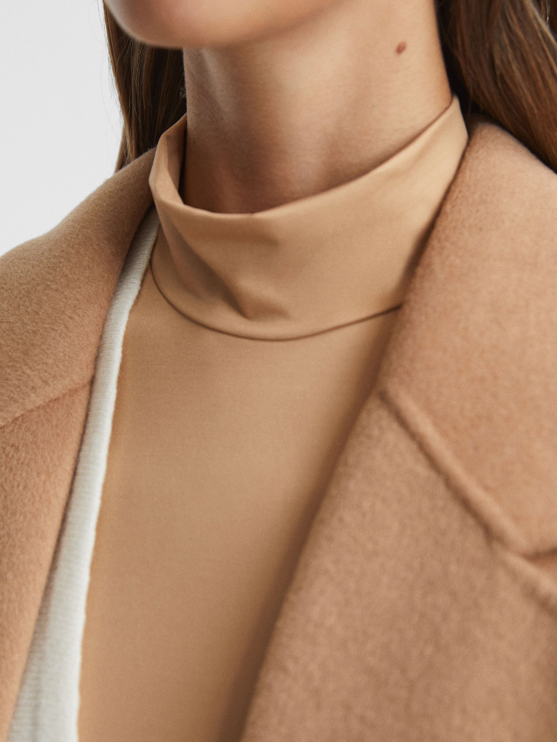 Turtle Neck Jersey Body in Camel - Image 4 of 7