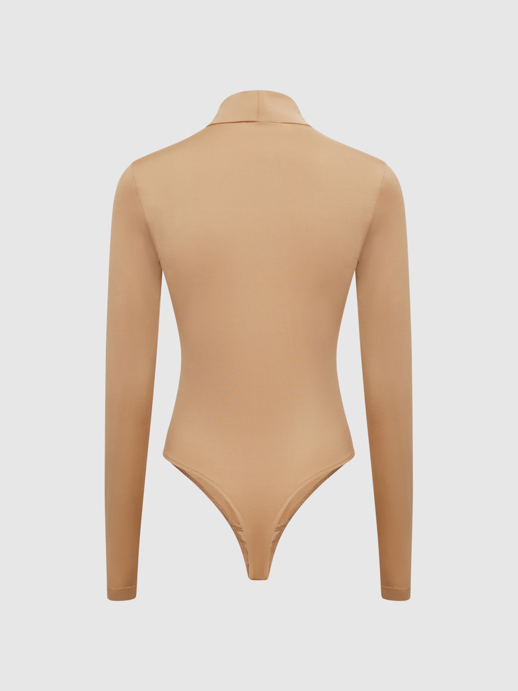 Turtle Neck Jersey Body in Camel - Image 7 of 7