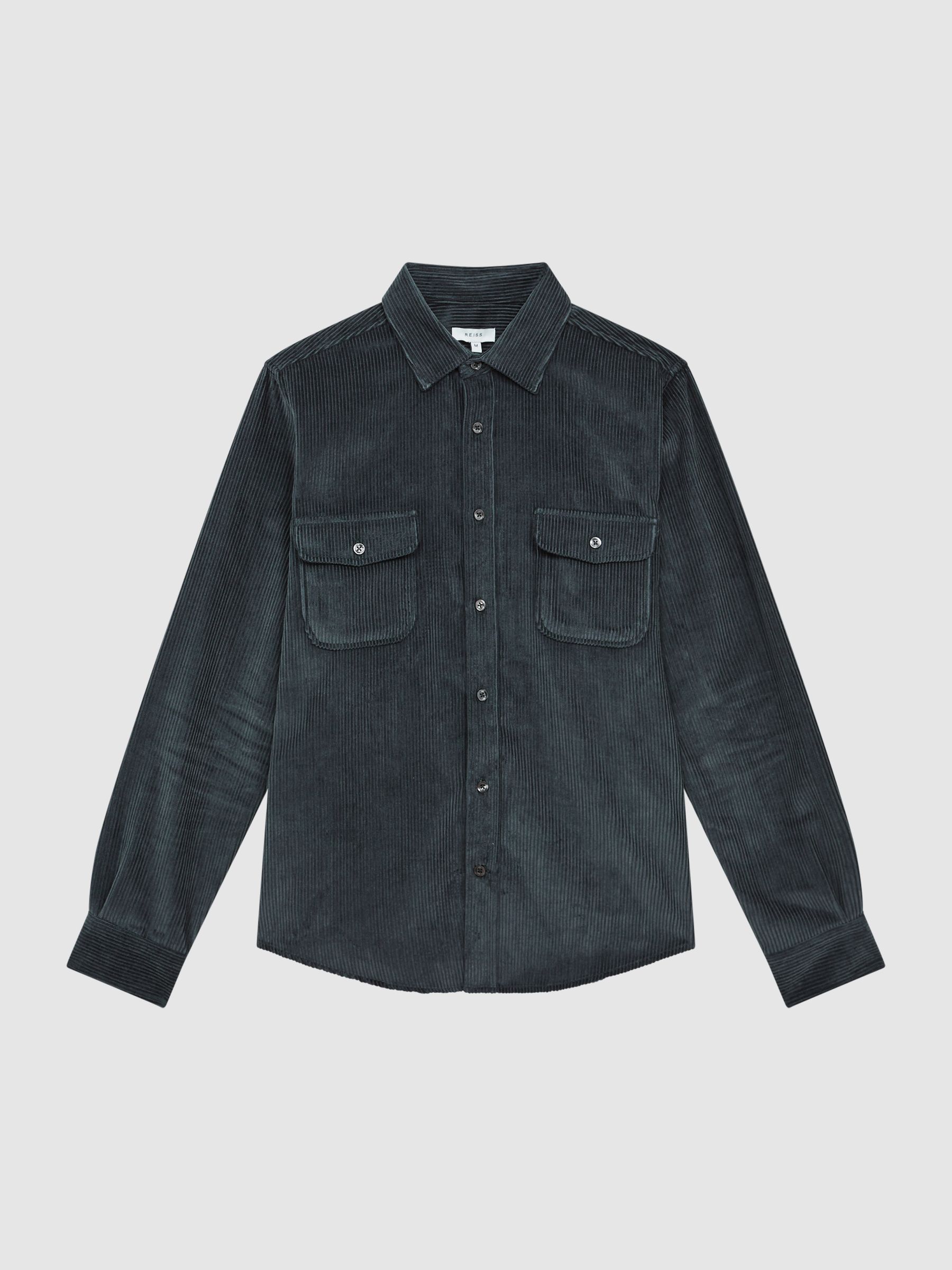 Corduroy Twin Pocket Overshirt in Steel Blue - Image 2 of 6