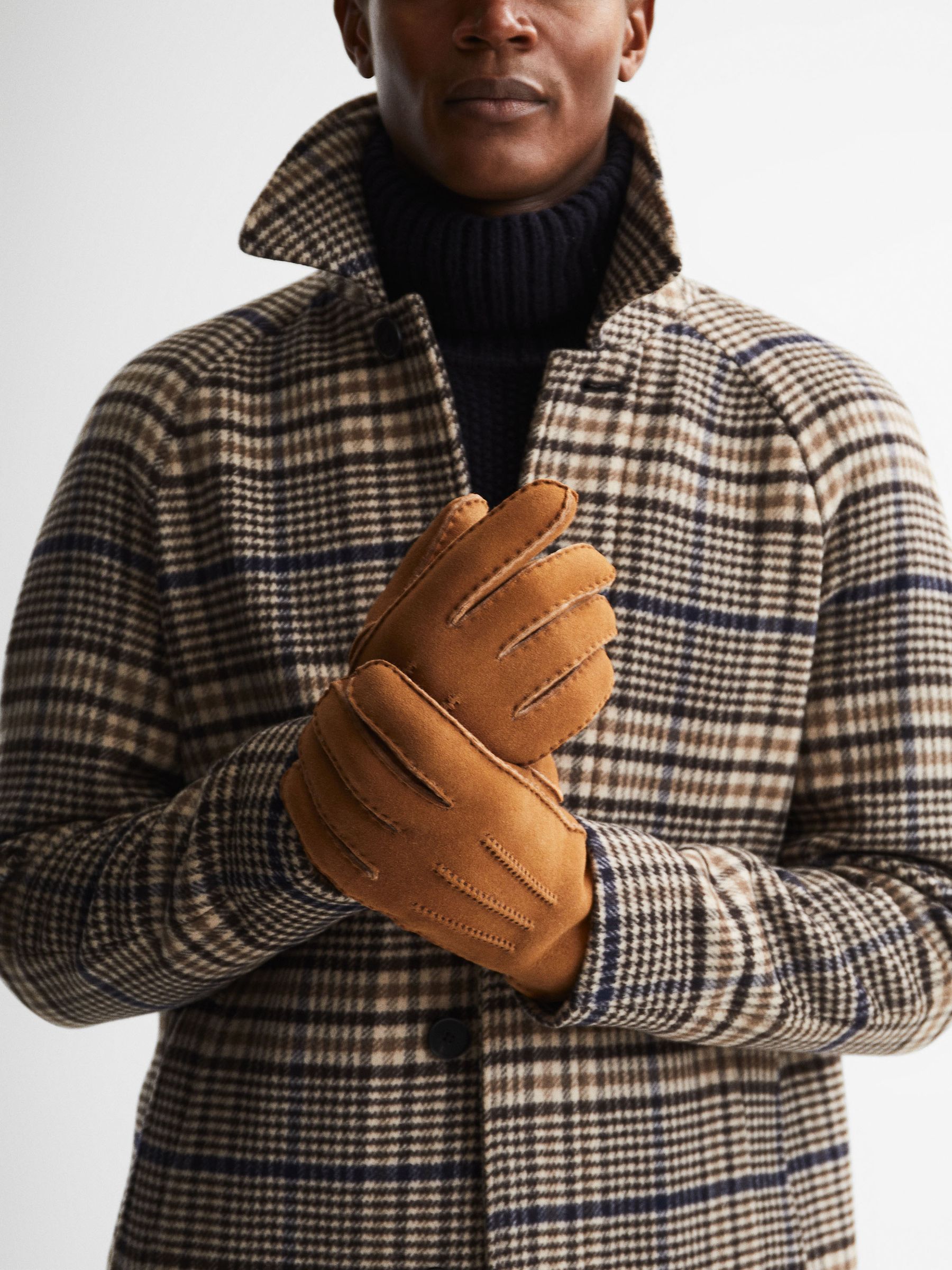 Shearling Gloves in Neutral - Image 3 of 4