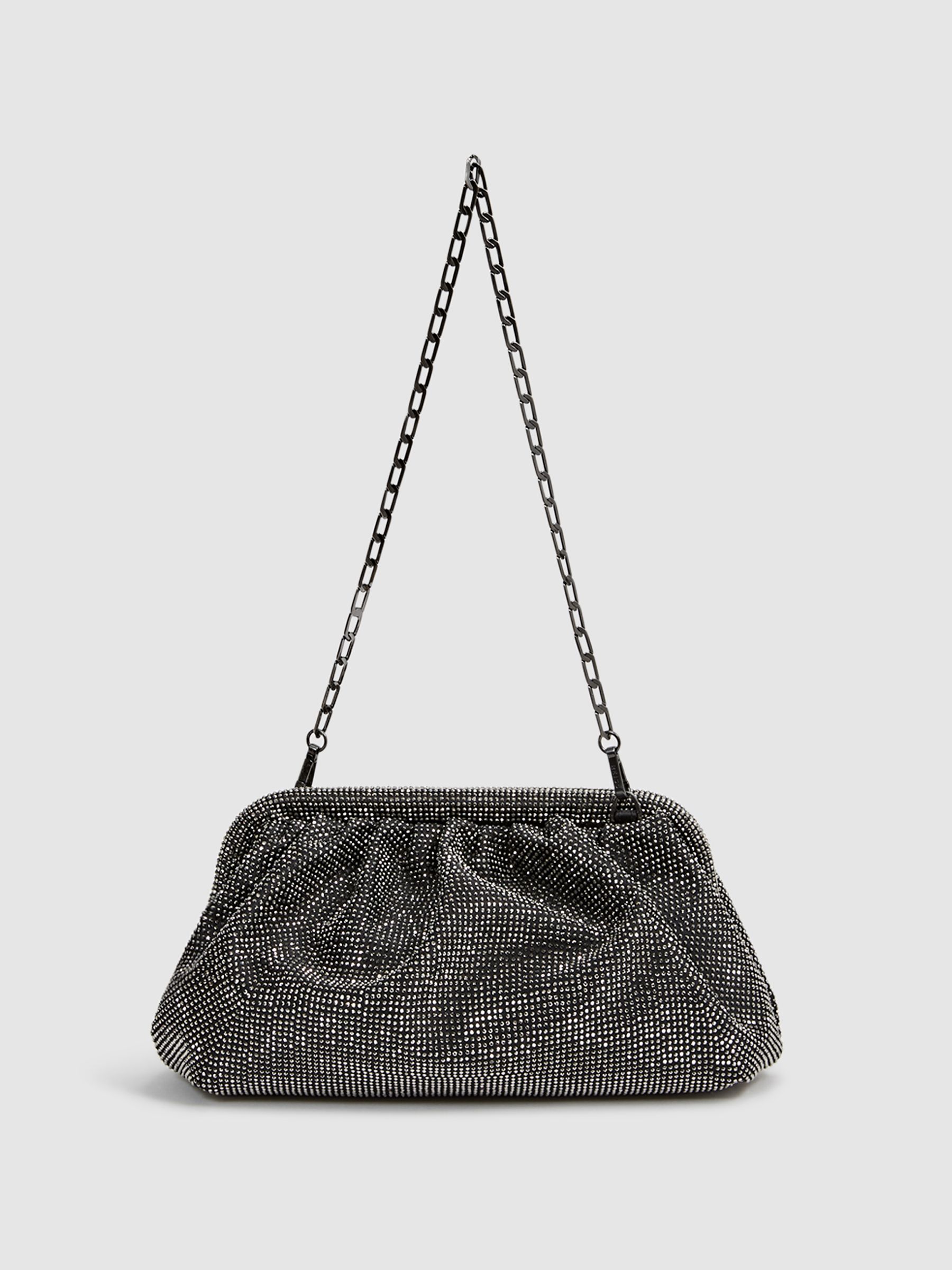 Hotfix Studded Shoulder Bag in Black - Image 1 of 7