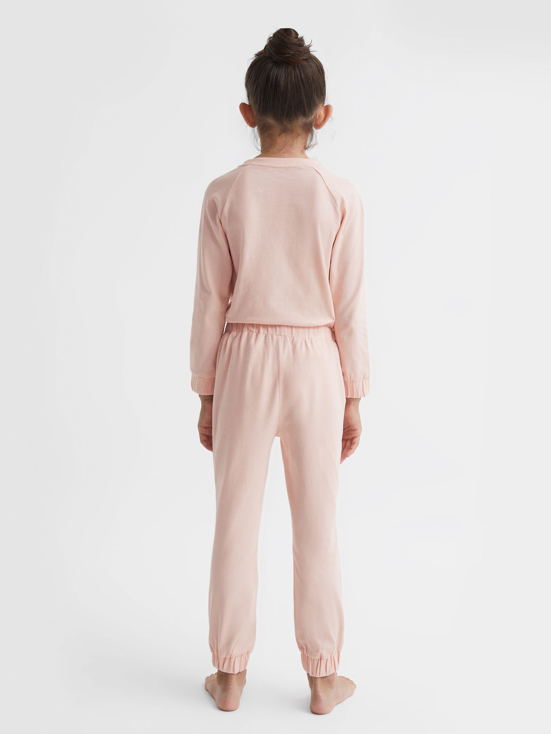 Junior Long Sleeve Embroidered Nightwear Top in Pink - Image 5 of 7