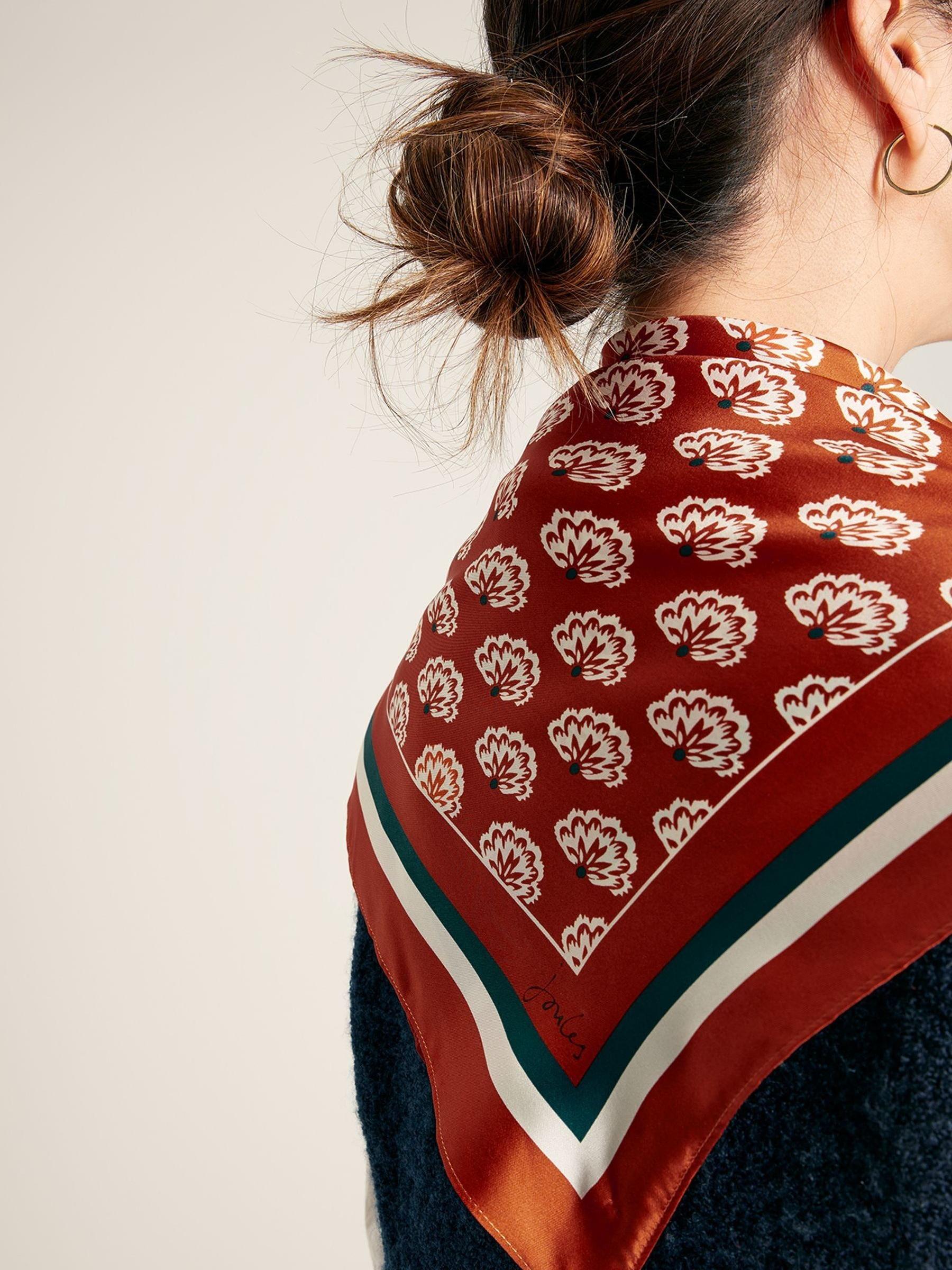 Bloomfield Burnt Orange Silk Square Scarf - Image 2 of 6