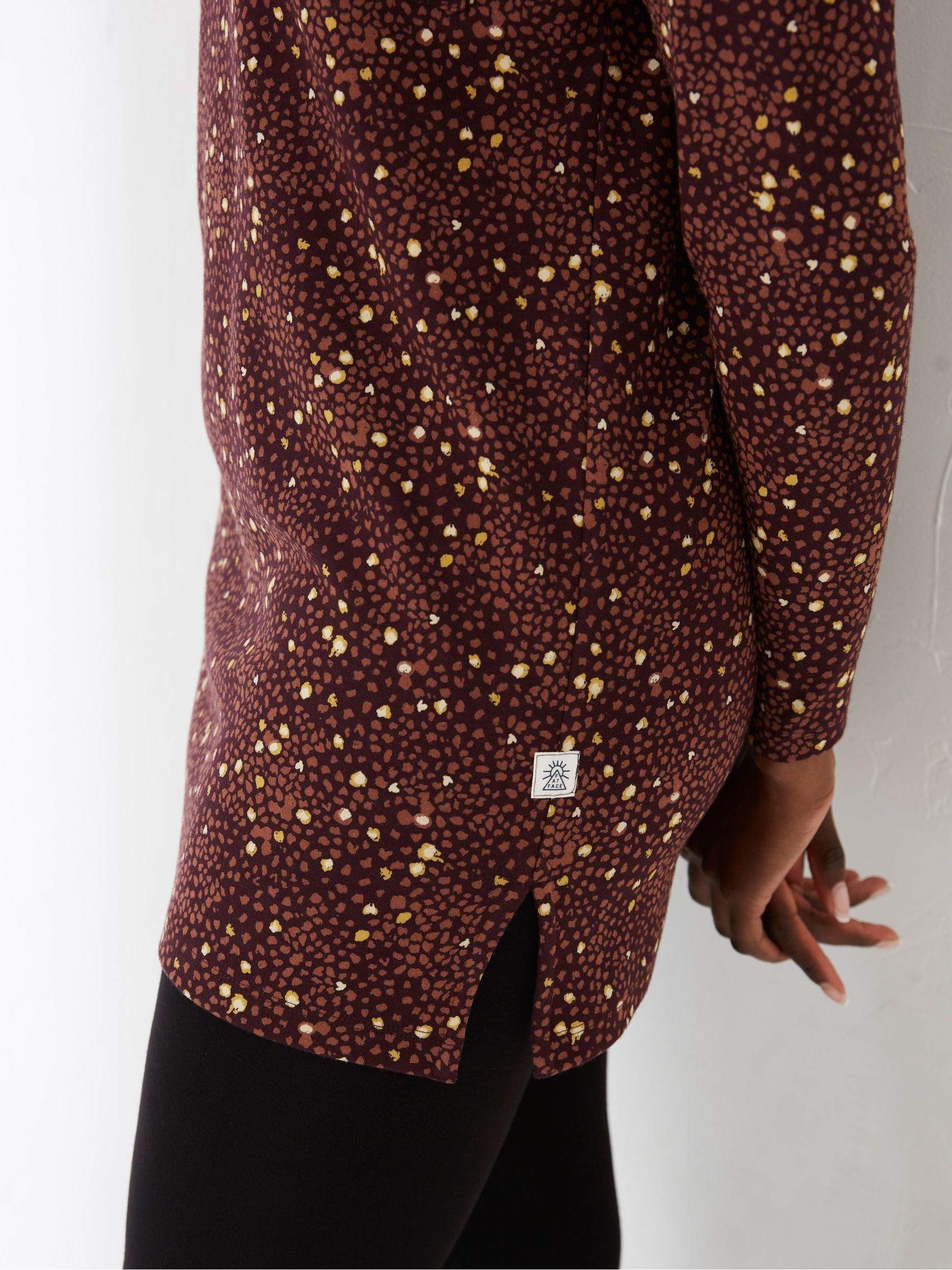 Purple Leena Textured Dot Longline T-Shirt - Image 3 of 3