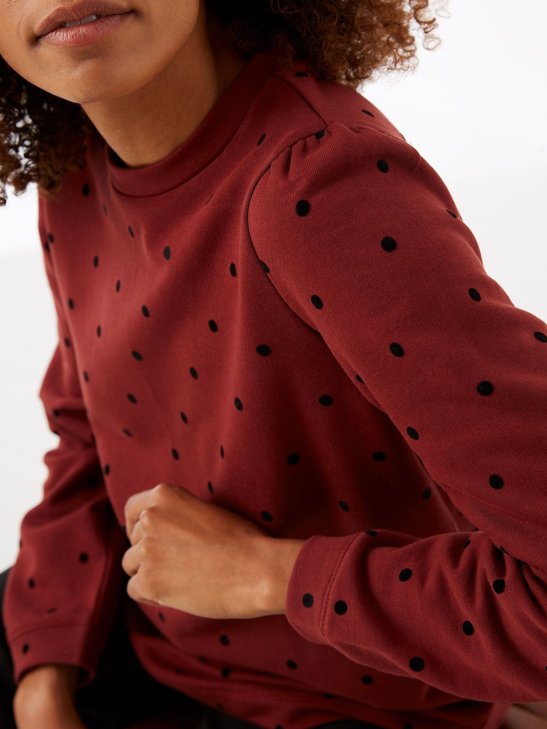 Aimee Red Spot Crew Sweatshirt - Image 3 of 4