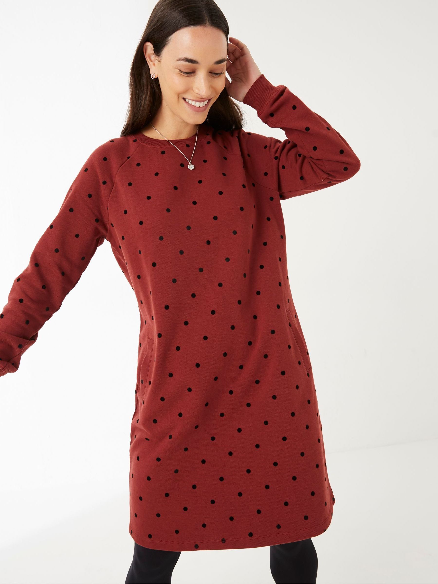 Red Spot Sweat Dress - Image 1 of 4