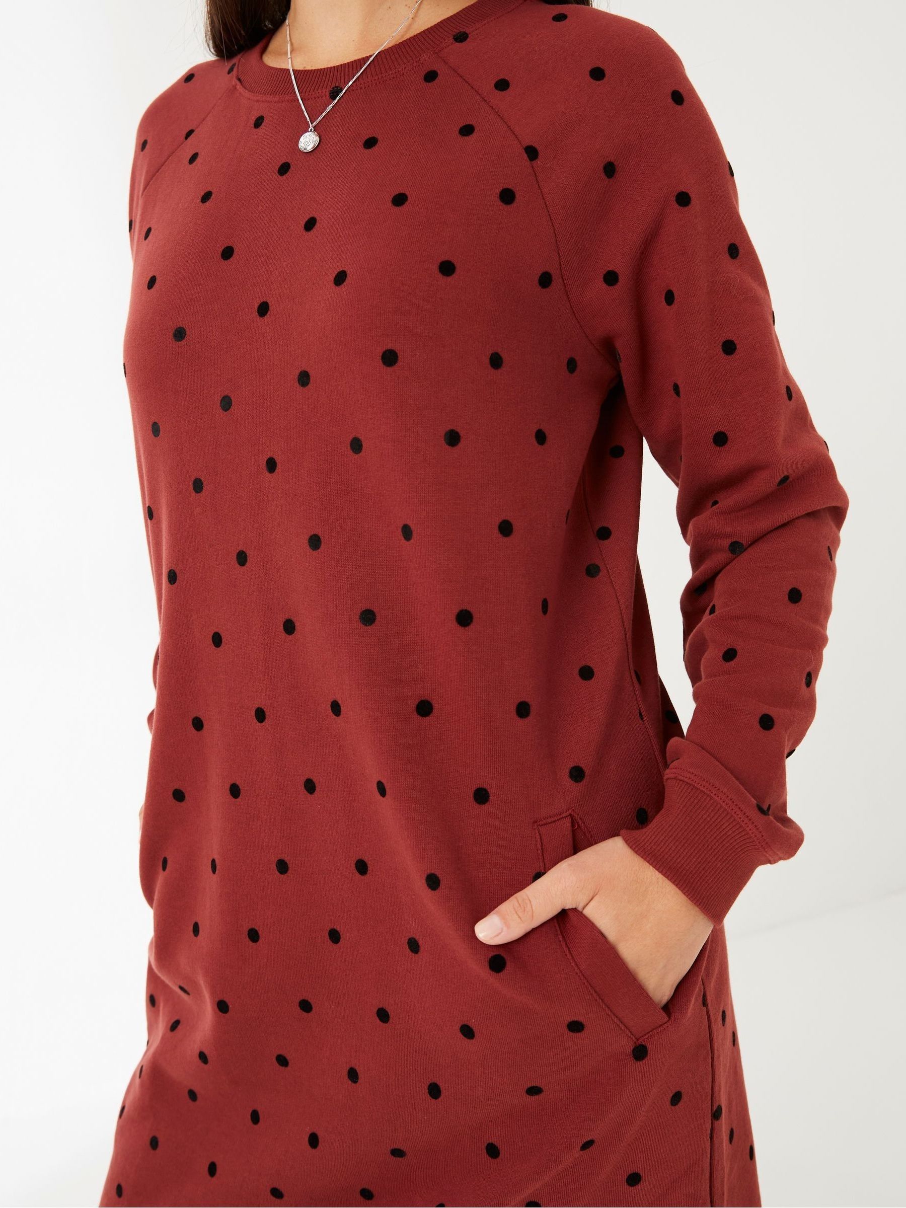 Red Spot Sweat Dress - Image 3 of 4