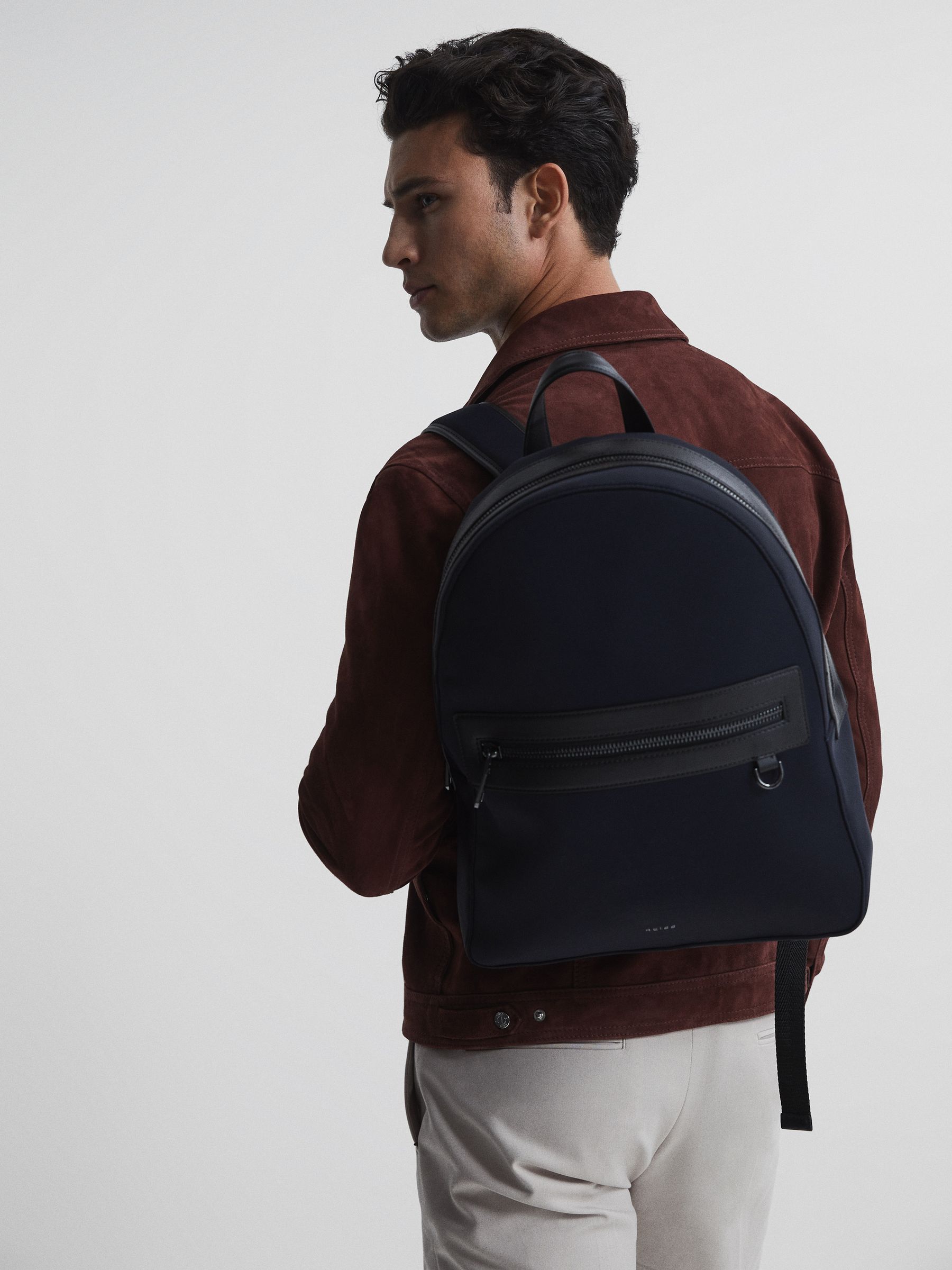 Neoprene Backpack in Dark Navy - Image 2 of 7 Neoprene Backpack in Dark Navy - Image 2 of 7