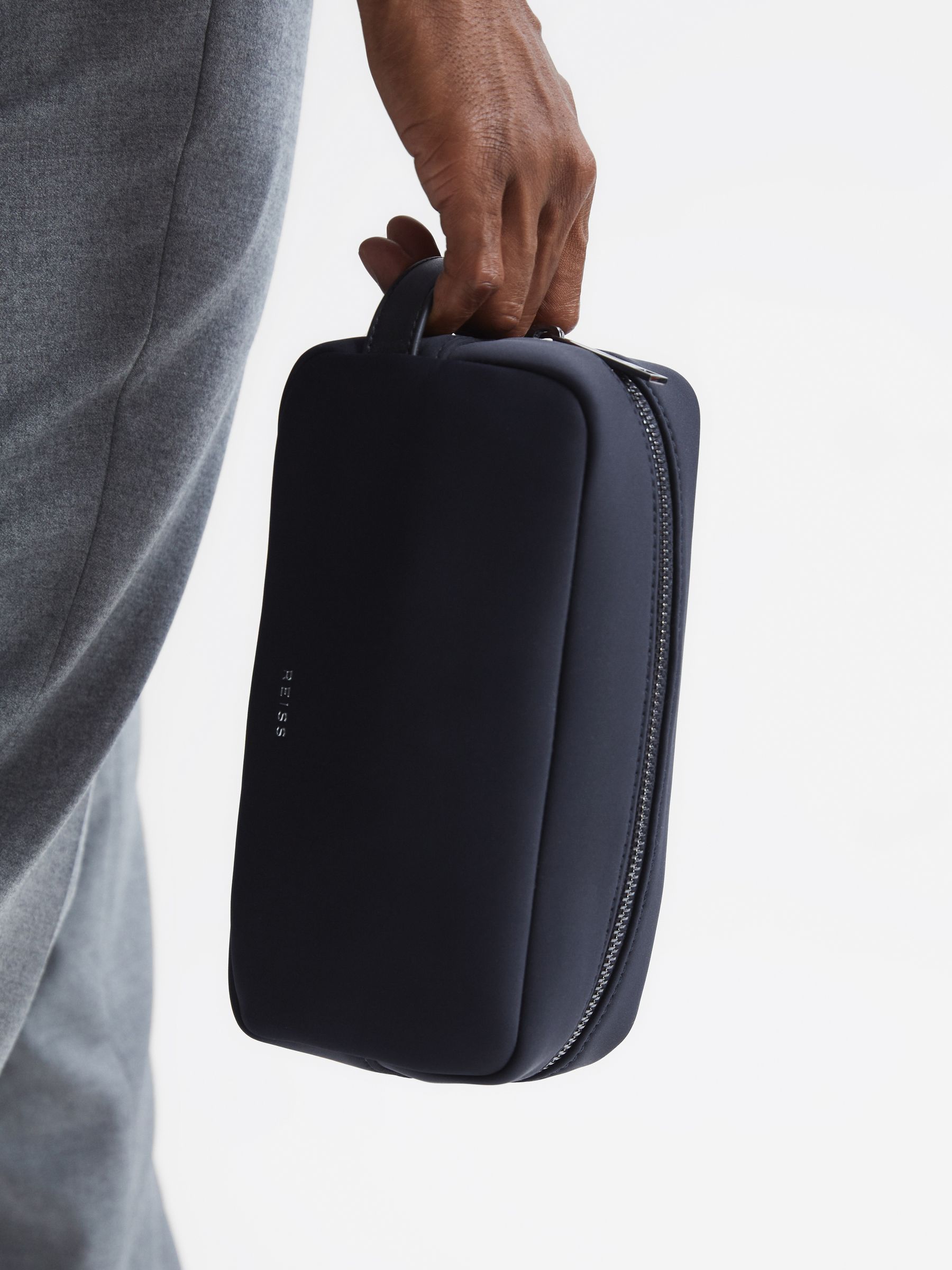 Neoprene Wash Bag in Dark Navy - Image 3 of 7