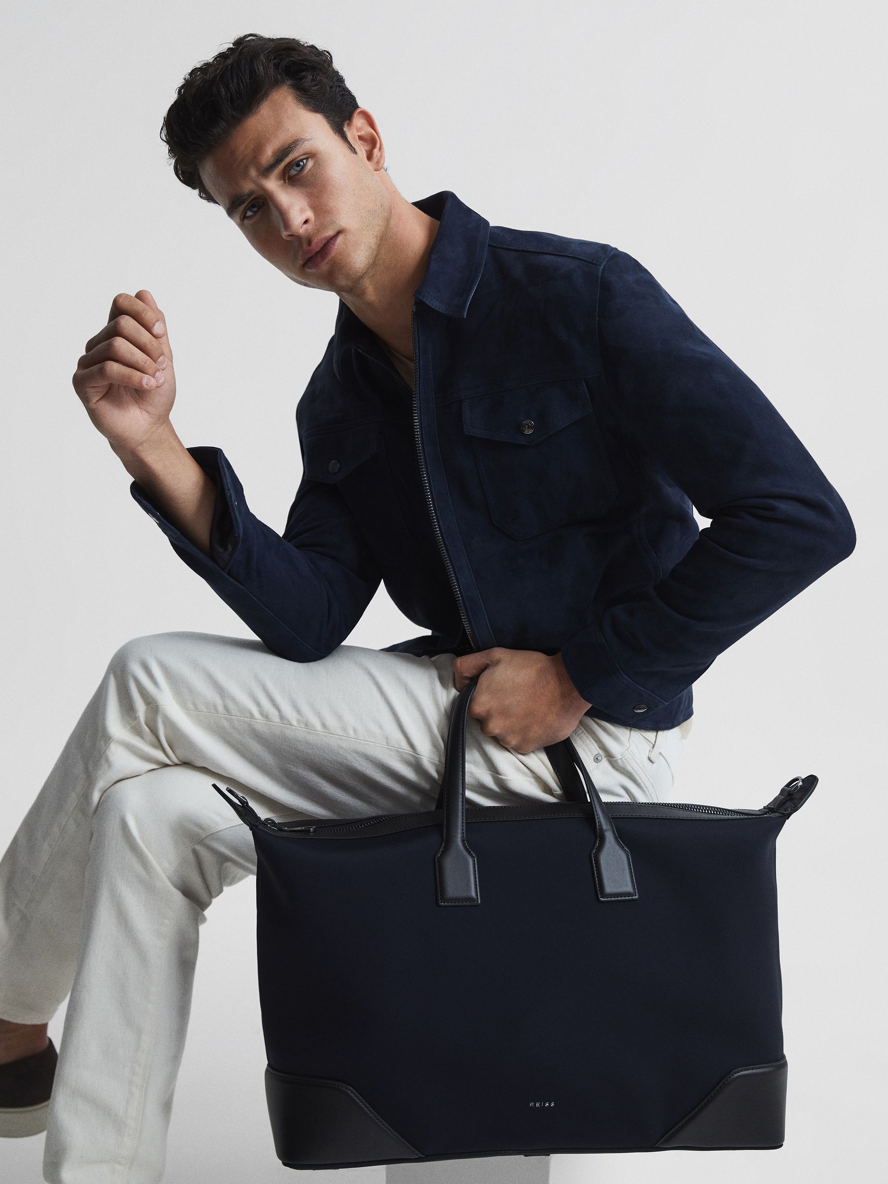 Neoprene Holdall in Dark Navy - Image 3 of 7