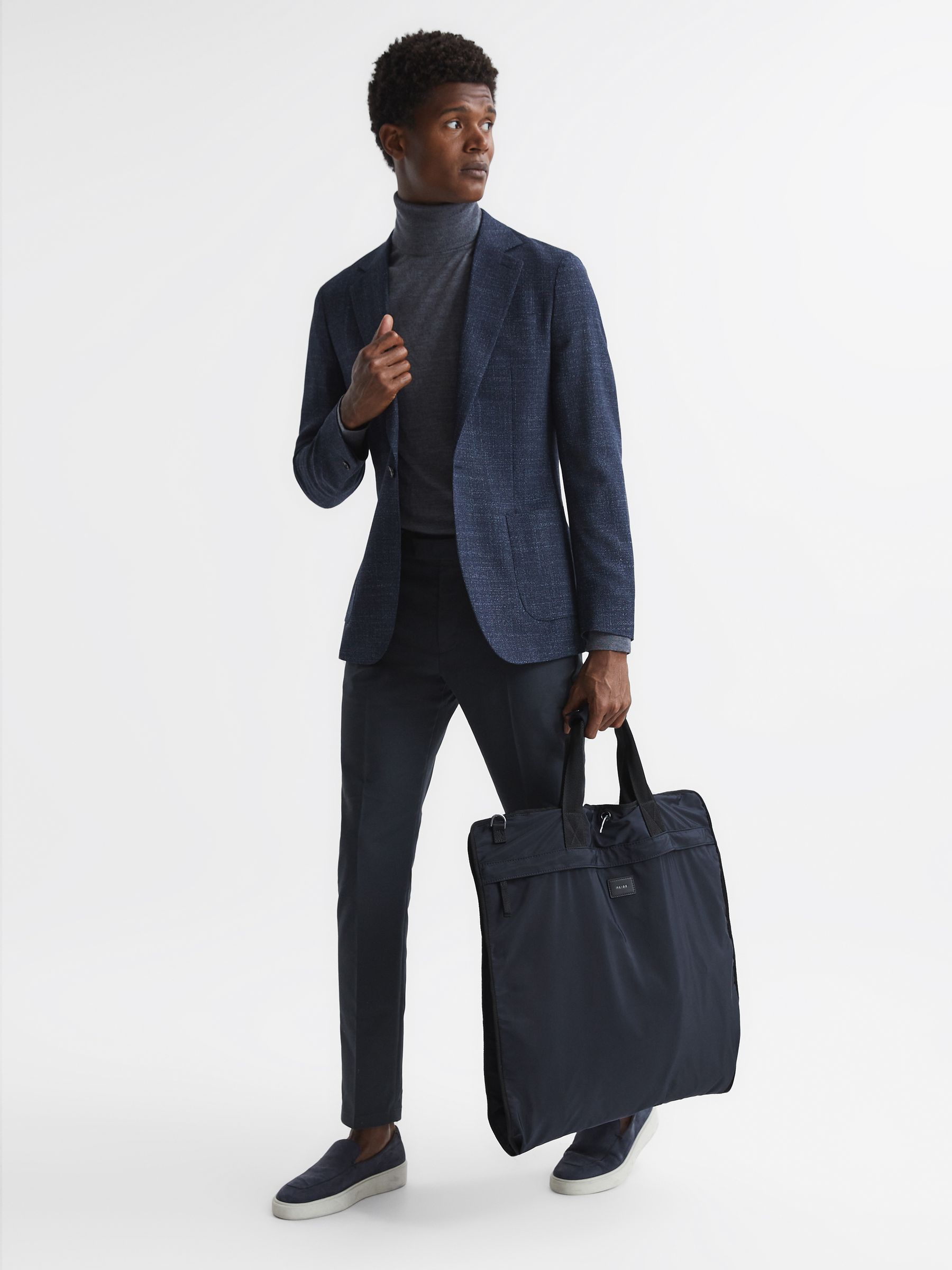 Nylon Webbing Suit Bag in Dark Navy - Image 2 of 7 Nylon Webbing Suit Bag in Dark Navy - Image 2 of 7