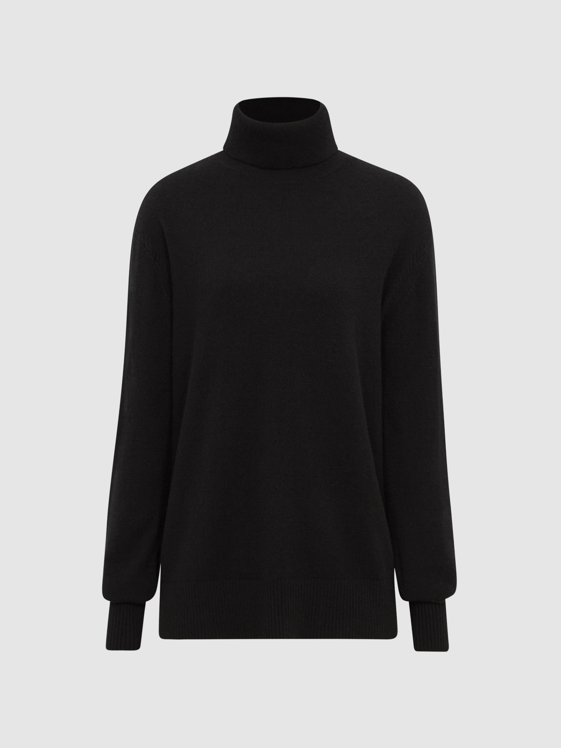 Cashmere Roll Neck Jumper in Black - Image 2 of 6