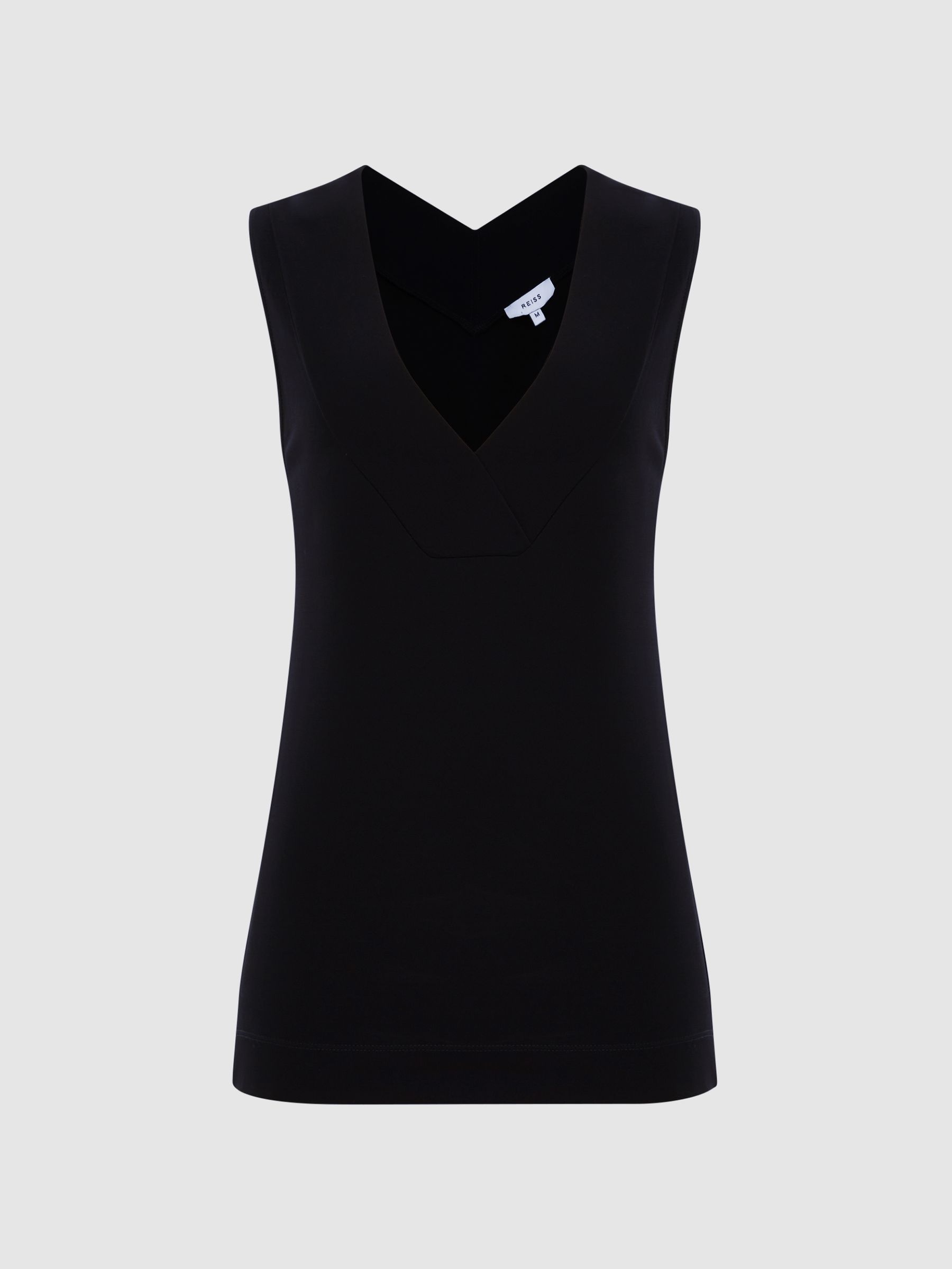 V-Neck Shell Blouse in Black - Image 2 of 6