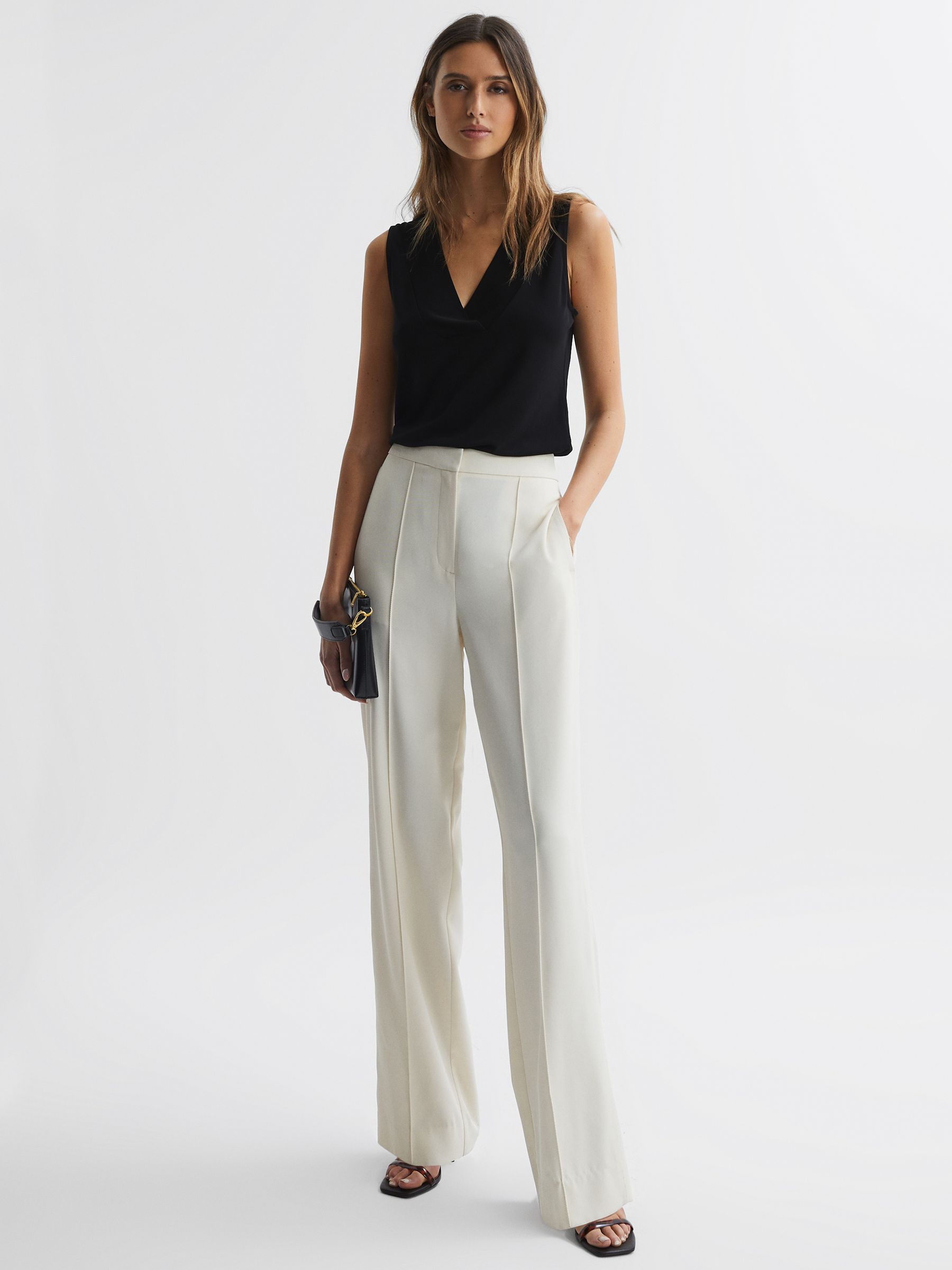 V-Neck Shell Blouse in Black - Image 3 of 6