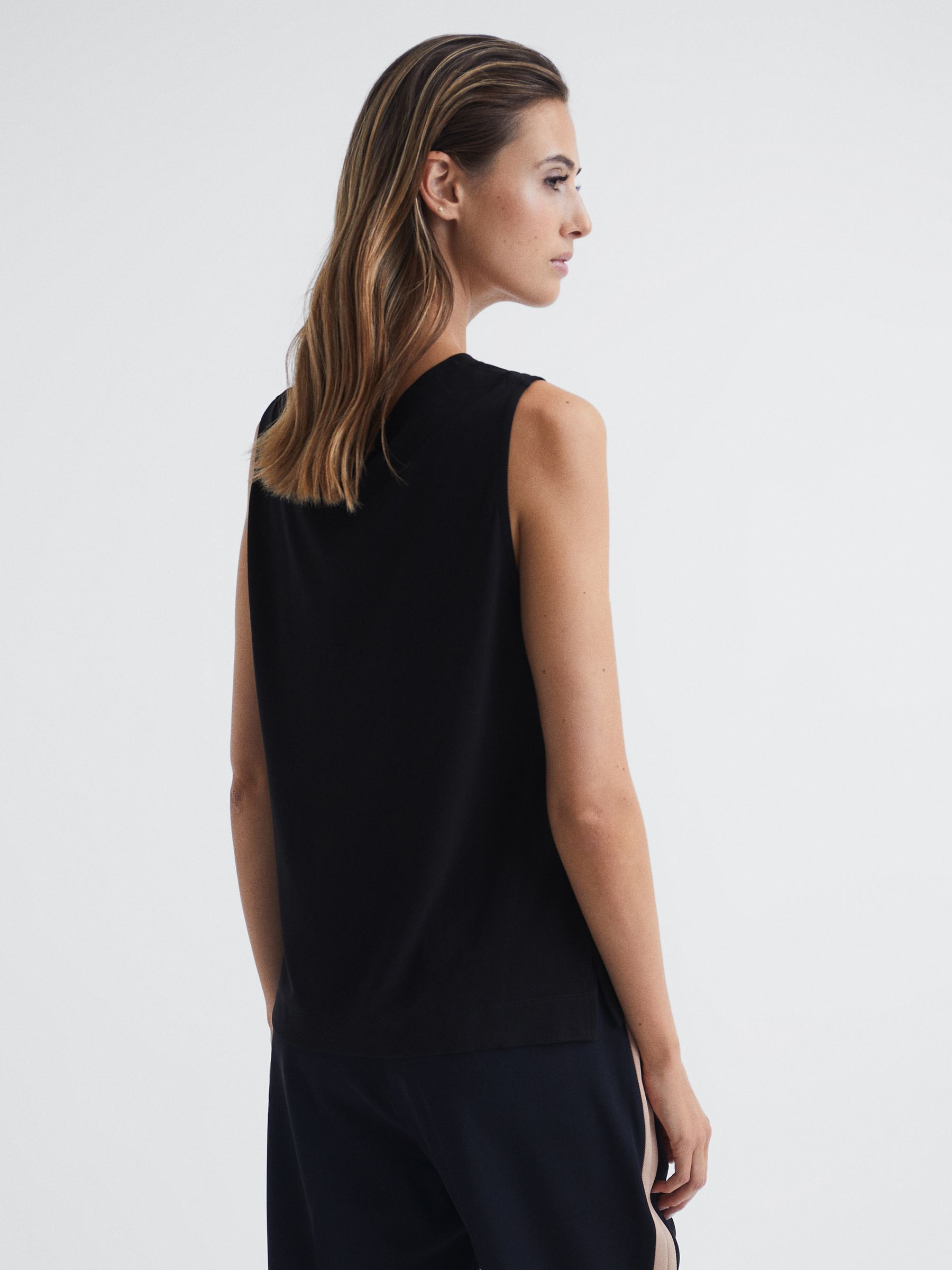 V-Neck Shell Blouse in Black - Image 5 of 6