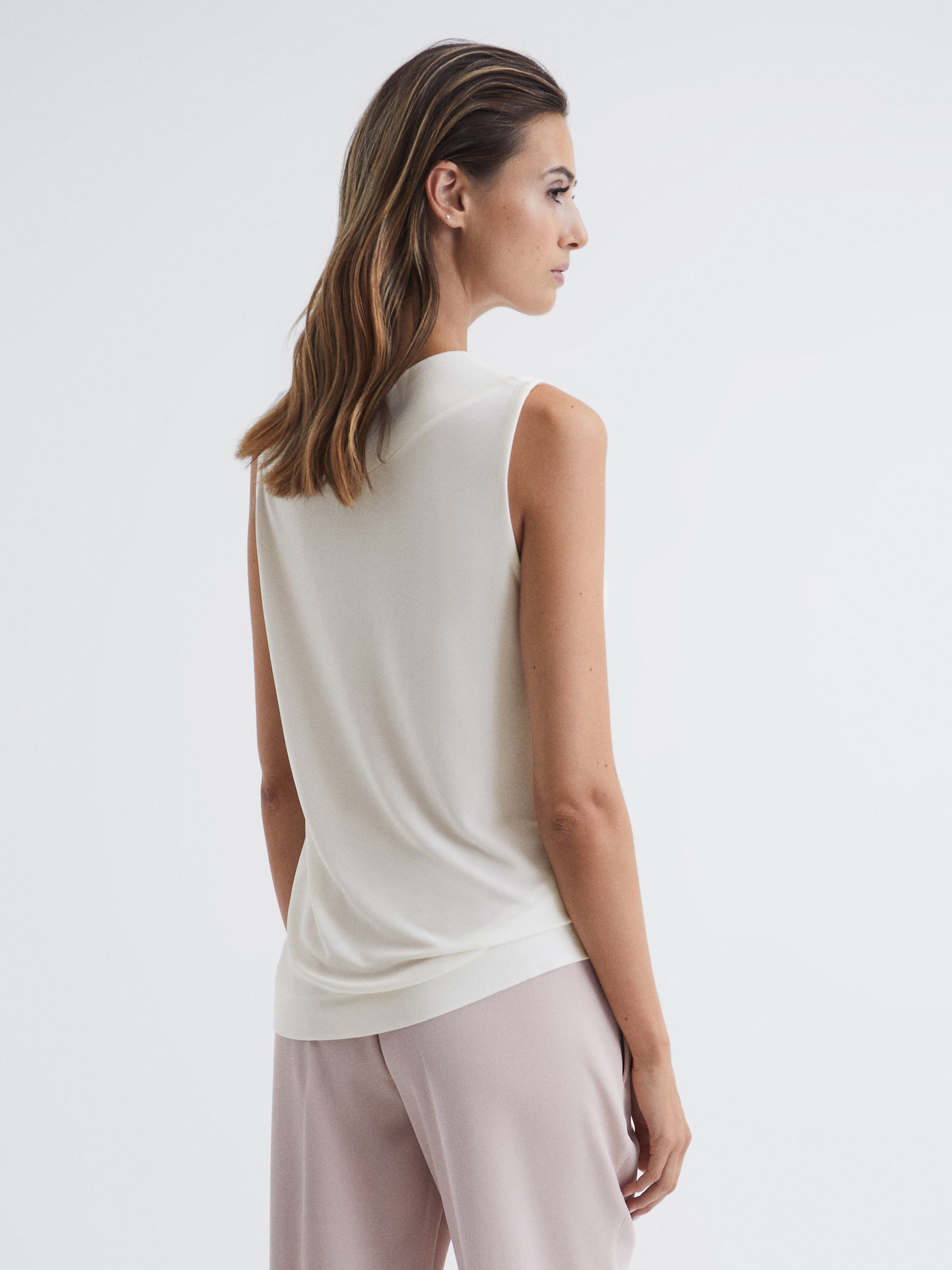 V-Neck Shell Blouse in Cream - Image 5 of 5