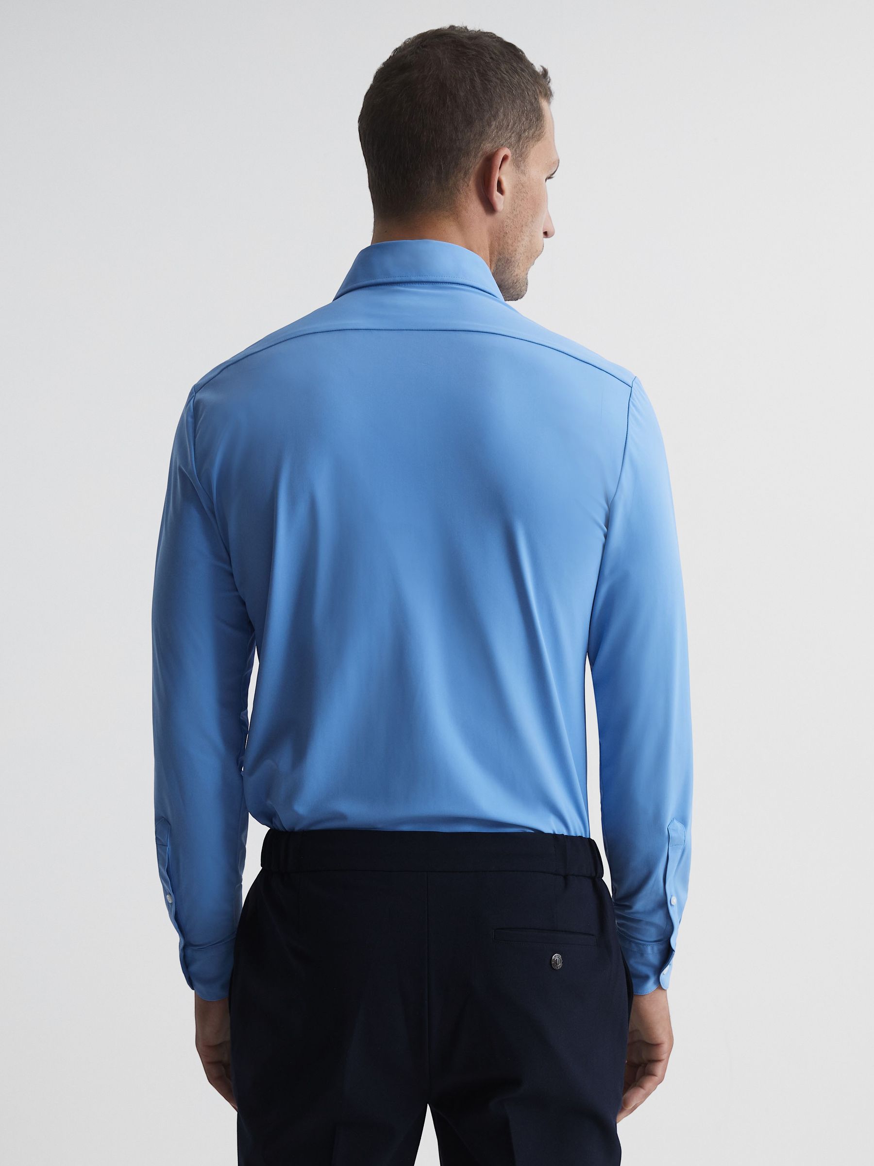 Regular Fit Travel Shirt in Soft Blue - Image 6 of 6