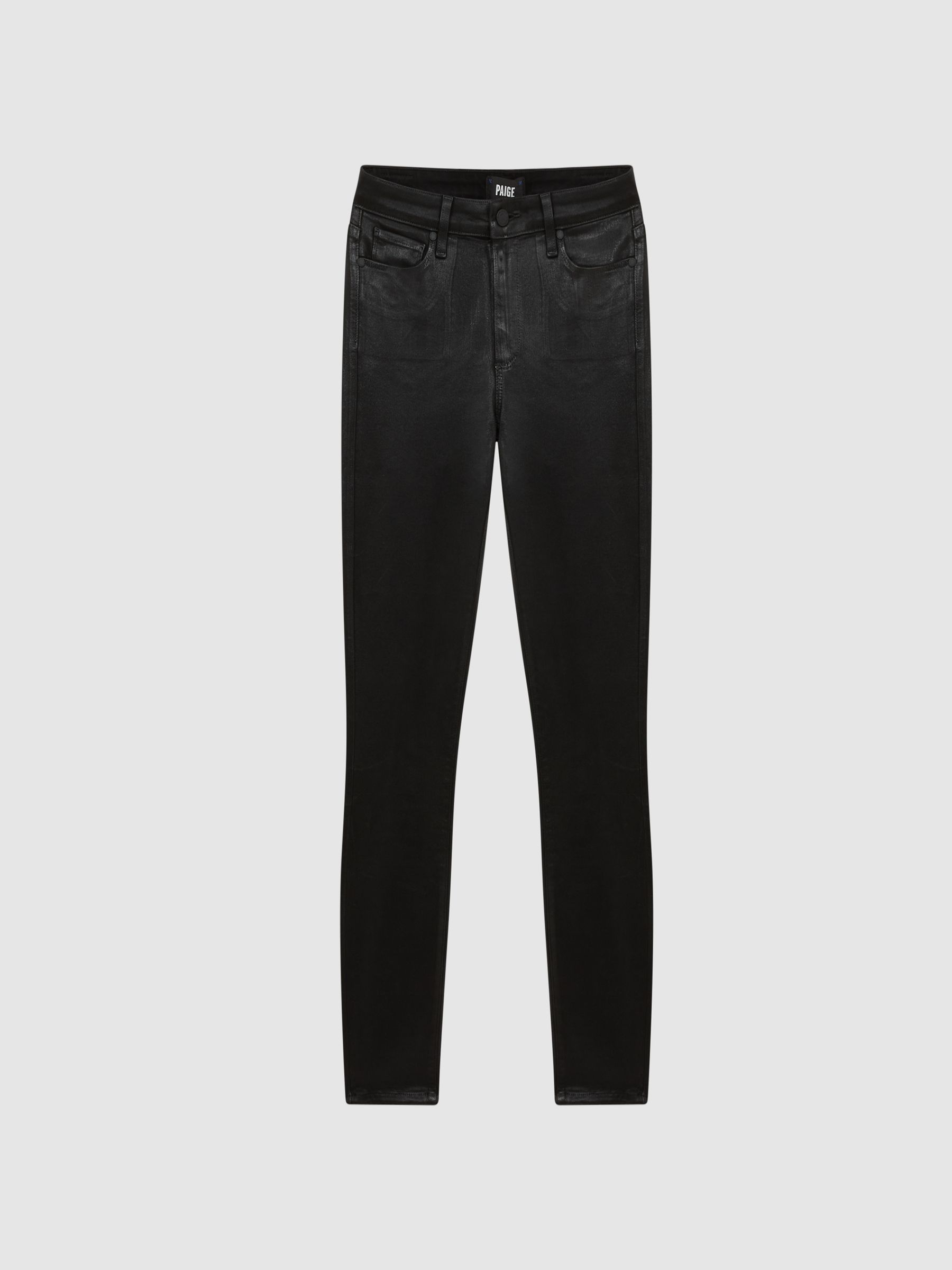PAIGE Coated Skinny Jeans in Black - Image 2 of 12