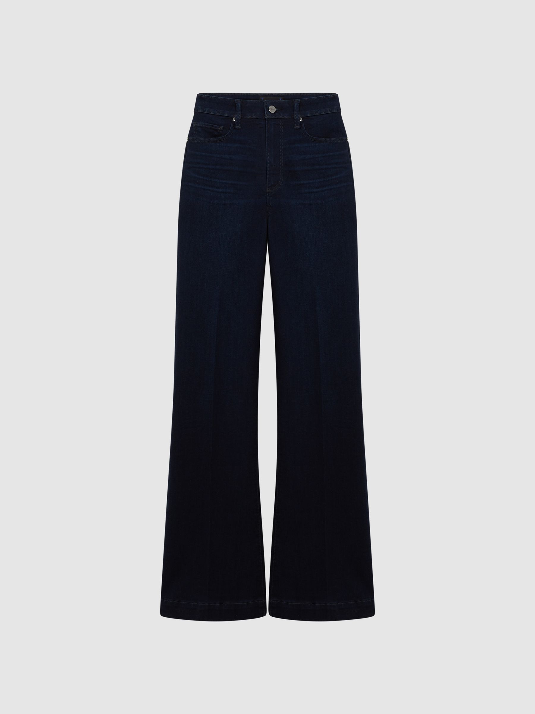 Paige High Rise Flared Jeans in Dark Indigo - Image 2 of 8