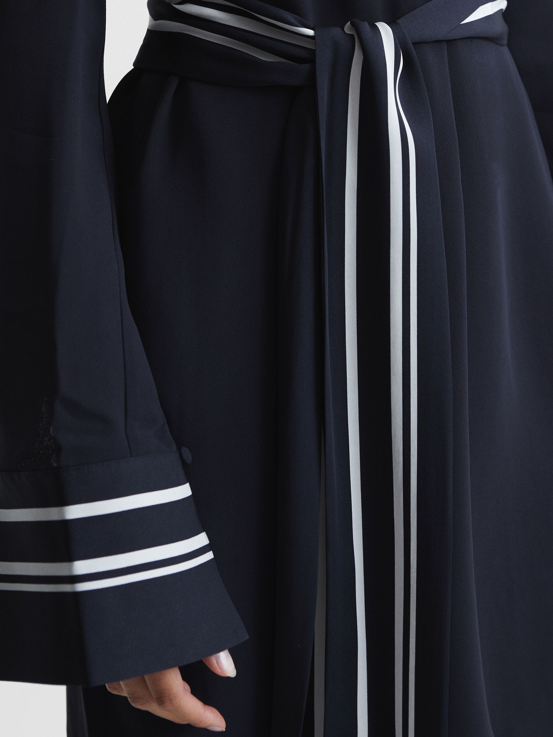 Stripe Detail Mini Dress in Navy - Image 5 of 7