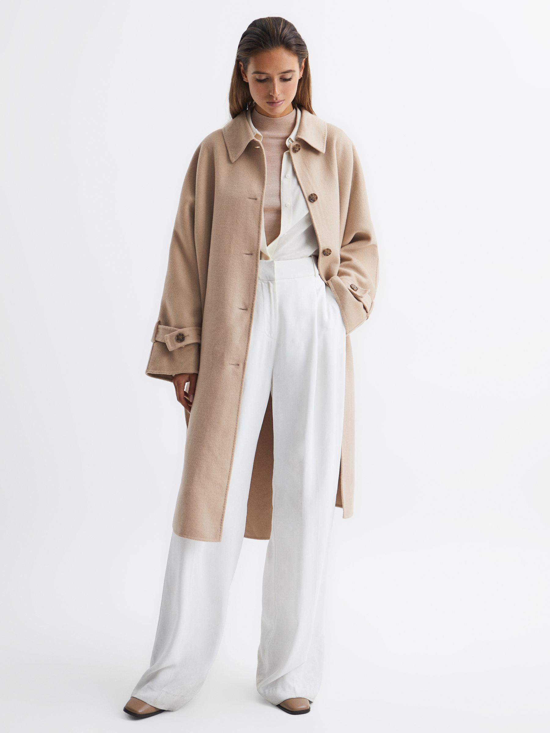Blindseam Cape Coat in Camel - Image 1 of 6