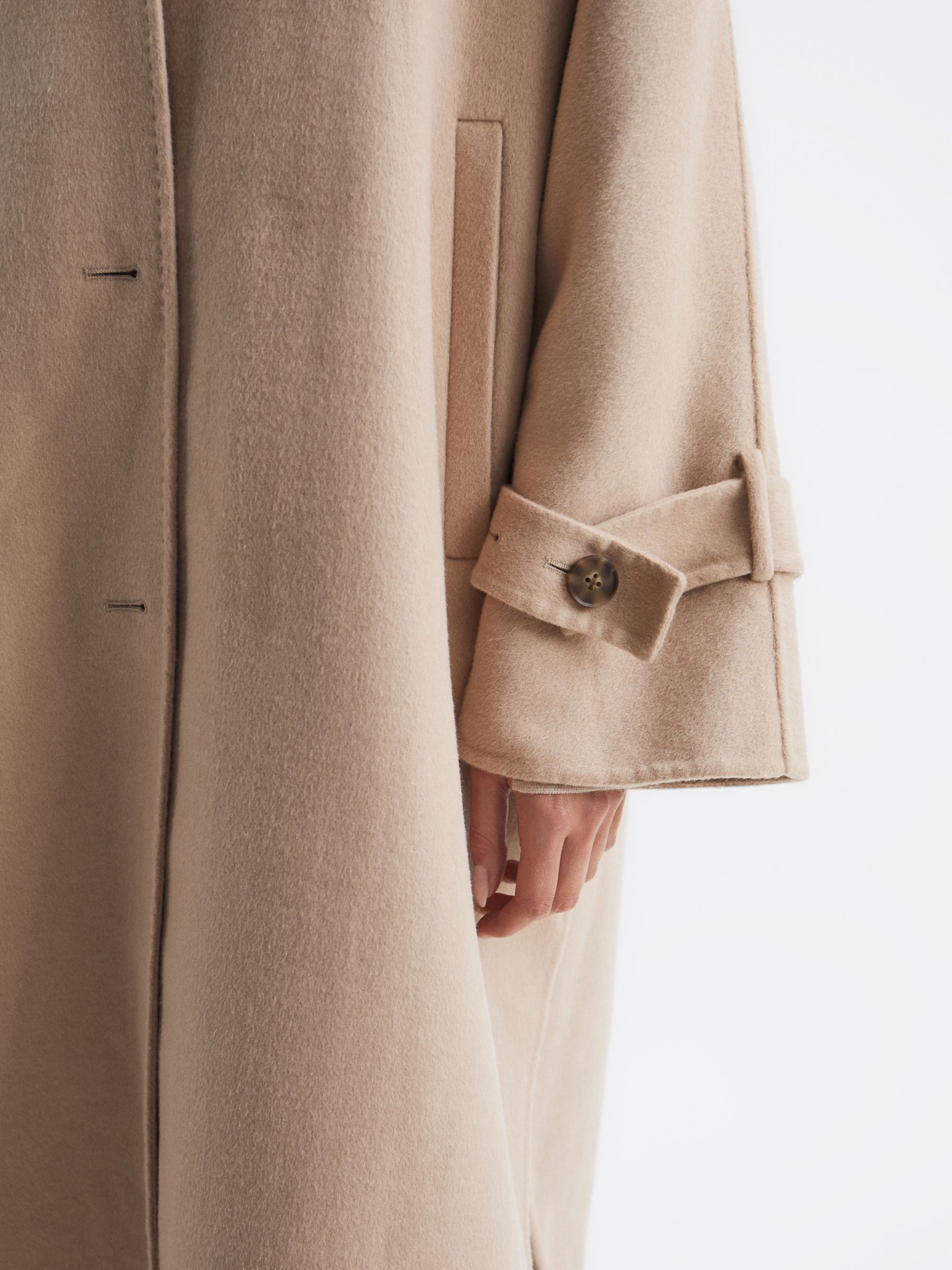 Blindseam Cape Coat in Camel - Image 4 of 6