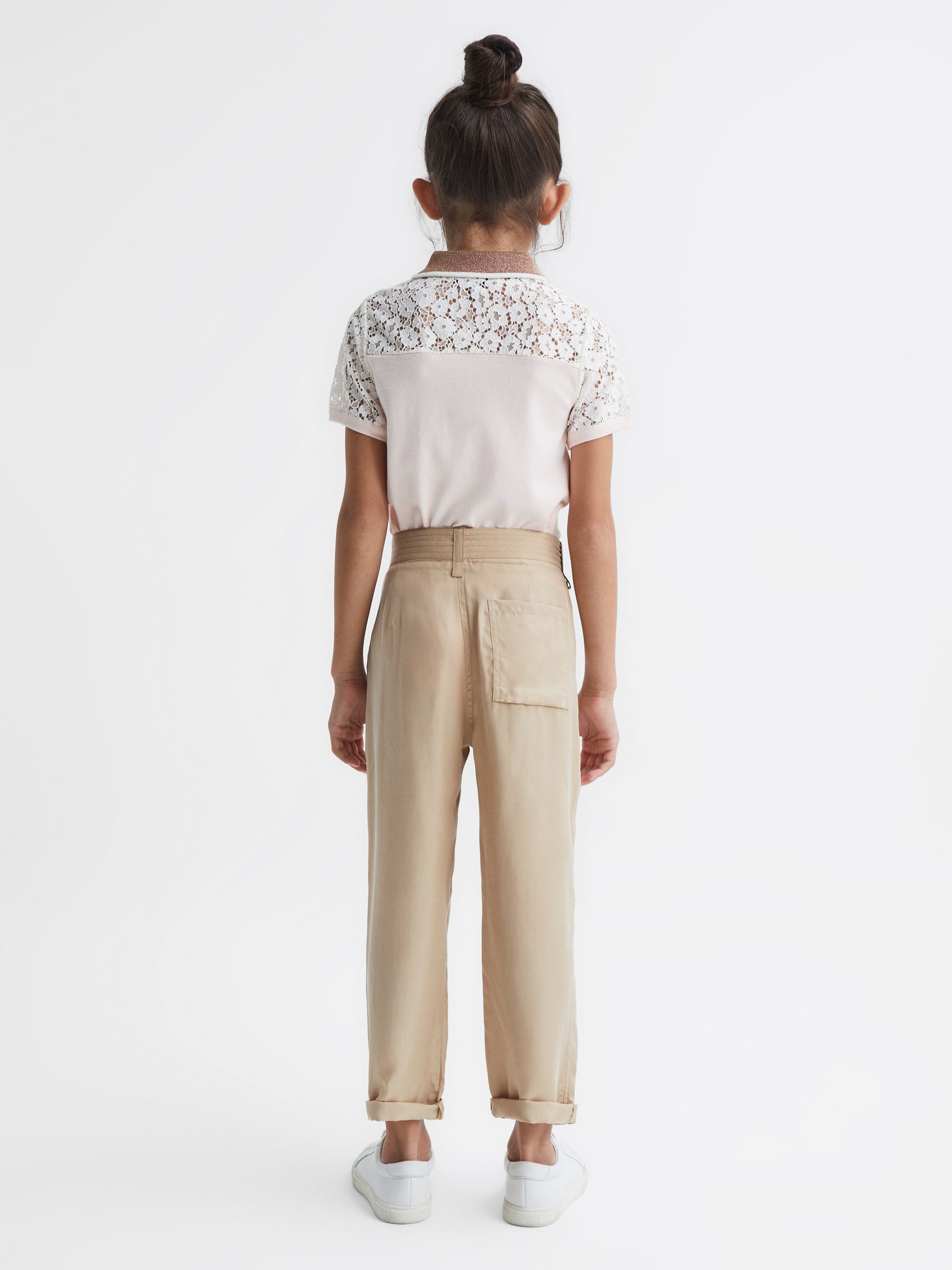 9-12 yrs Paper Bag Cargo Trousers in Camel - Image 5 of 7